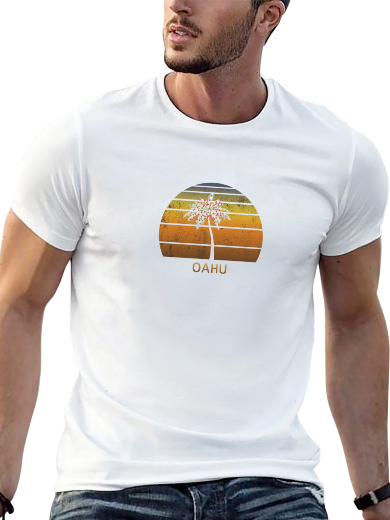 Oahu Palm Tree Retro T-Shirt