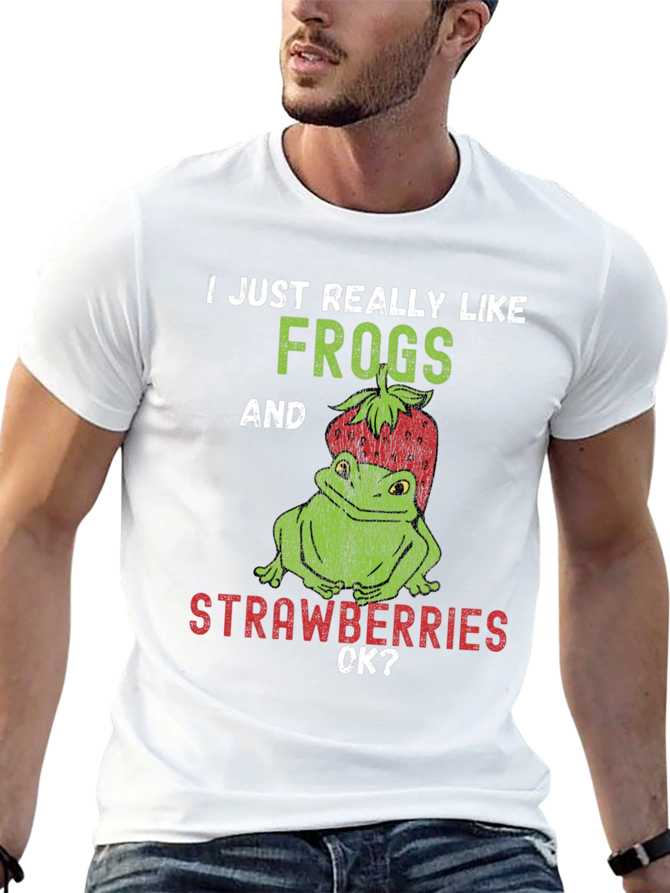 Frog and Strawberry T-Shirt - Funny Graphic Tee