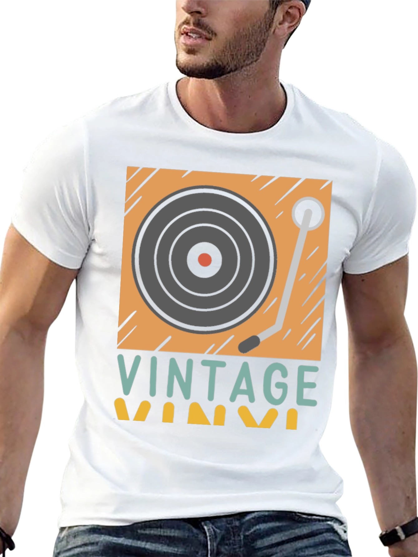 Retro Vinyl Record Player Graphic T-Shirt