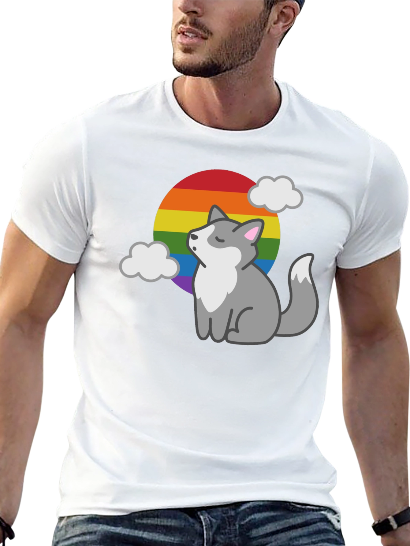 LGBT Pride Husky Black T-Shirt