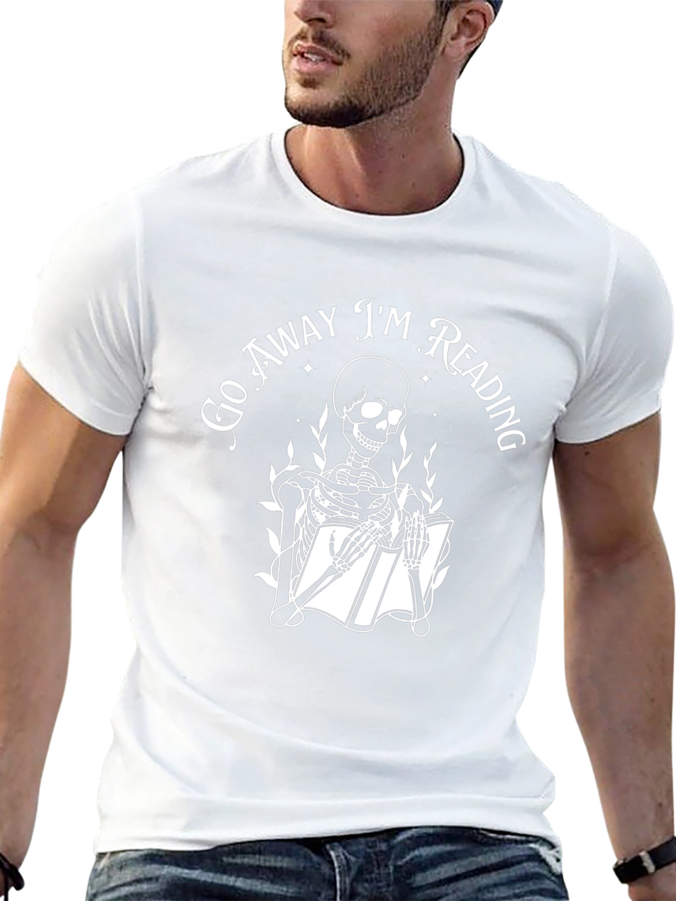 Go Away Im Reading T-Shirt Skeleton Reader Tee