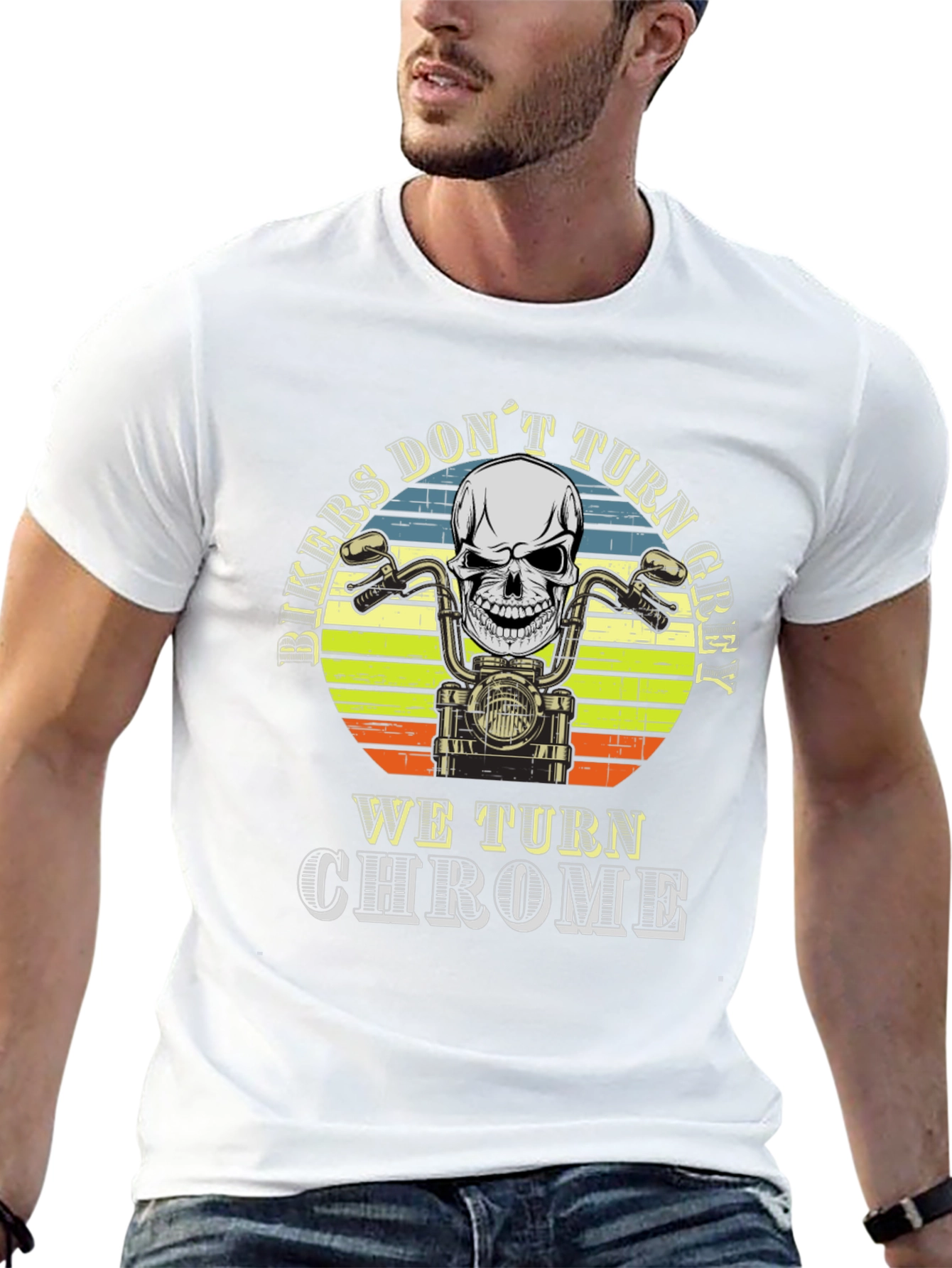 Biker Skull T-Shirt - We Turn Chrome