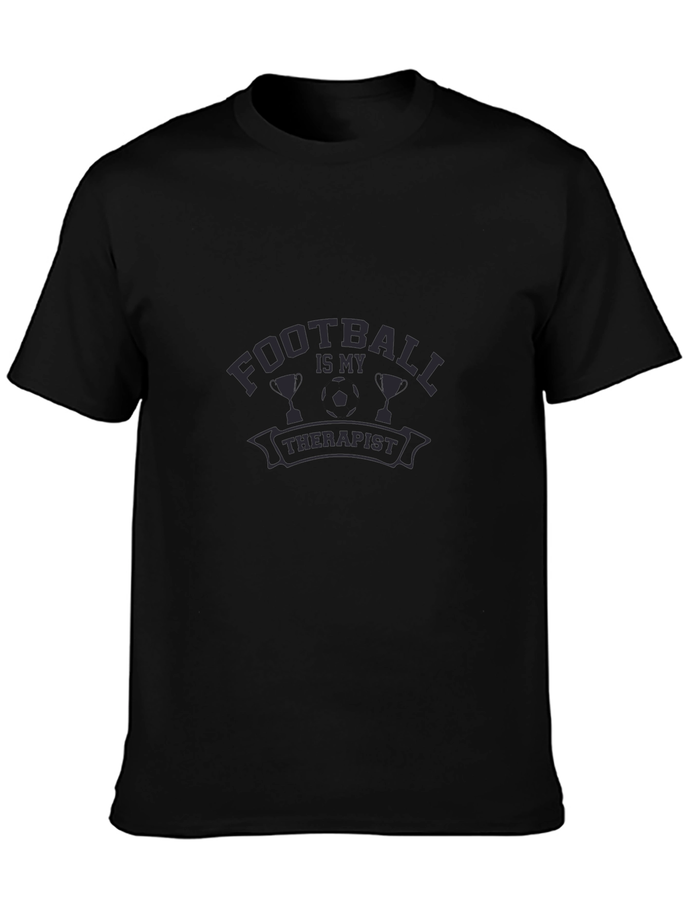 Football is My Therapist Black Graphic Tee