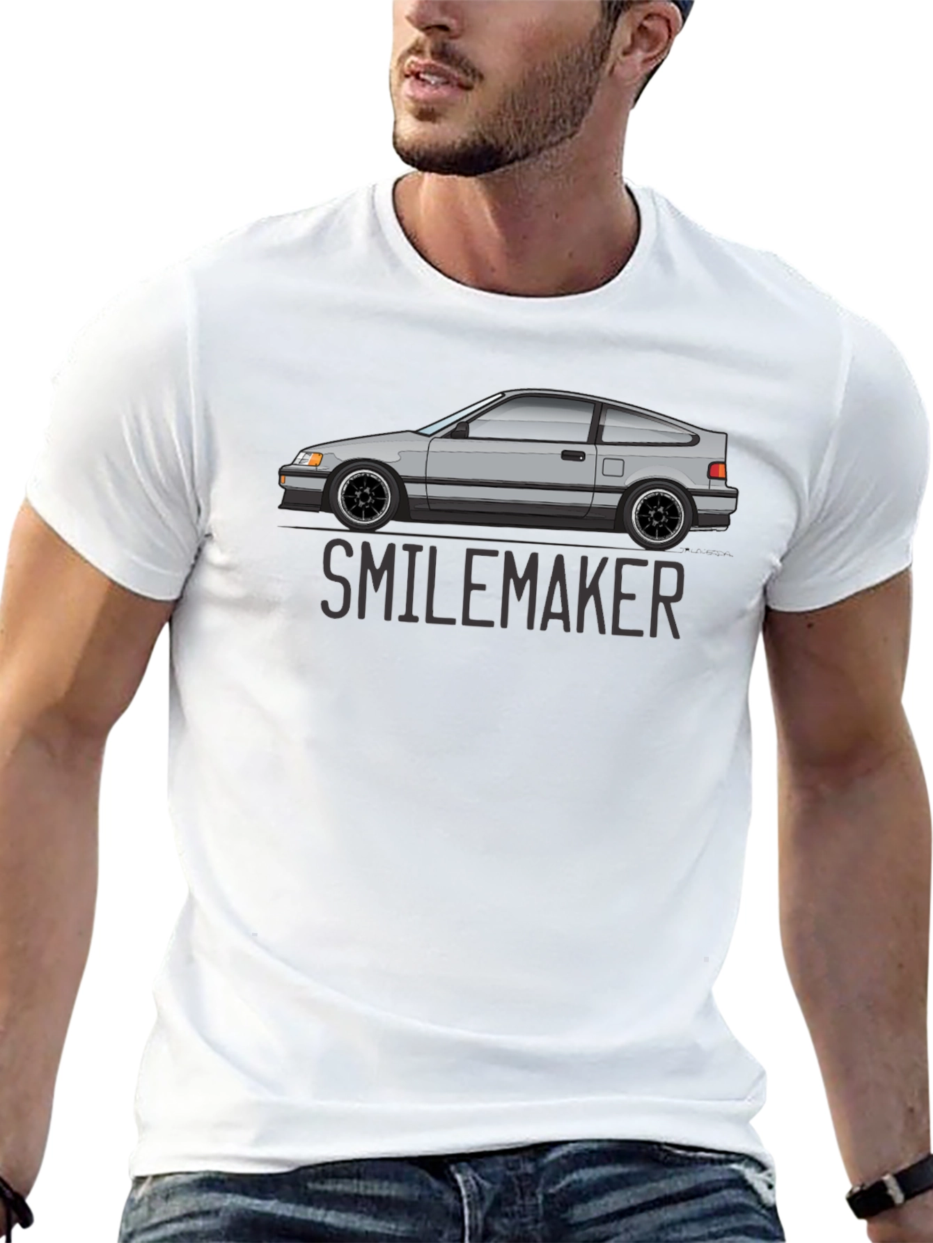 Smilemaker Car Graphic T-Shirt - Black