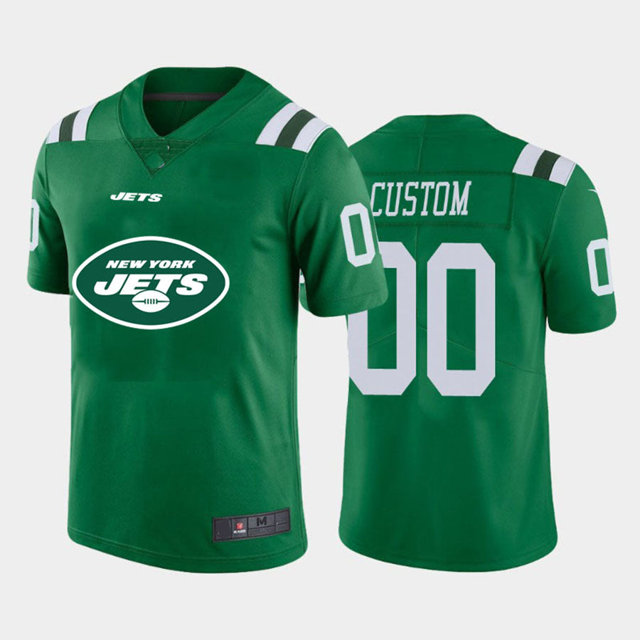 Custom1 New York Jets Green Team Big Logo Vapor Untouchable Limited Jerseys American Stitched Jerseys Football Jerseys