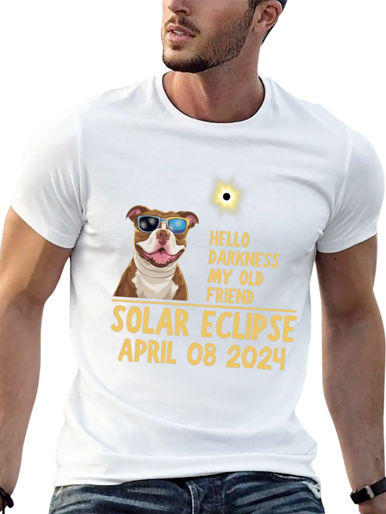 Solar Eclipse April 08 2024 Dog T-Shirt