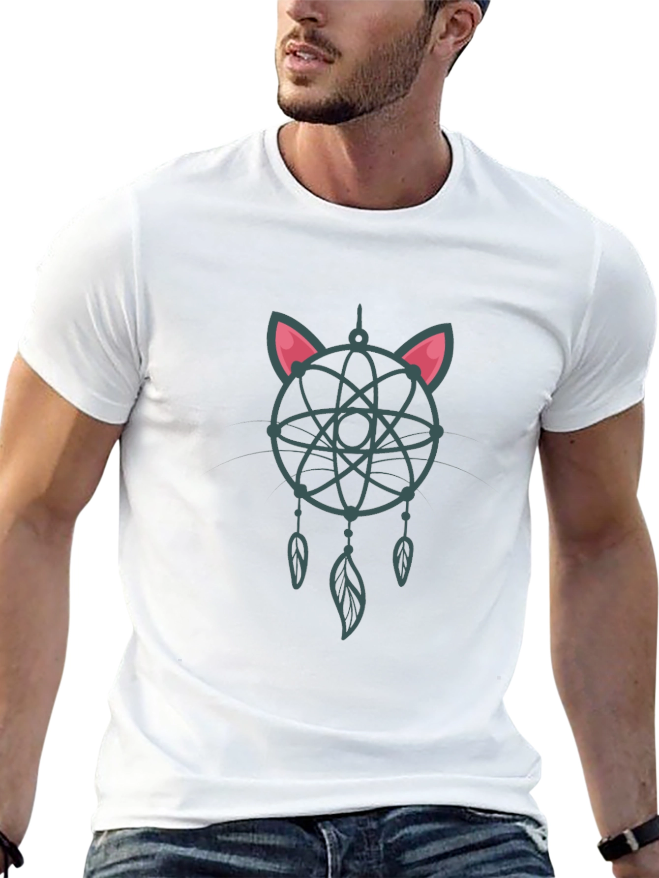Dreamcatcher Cat Atom T-Shirt - Unique Design