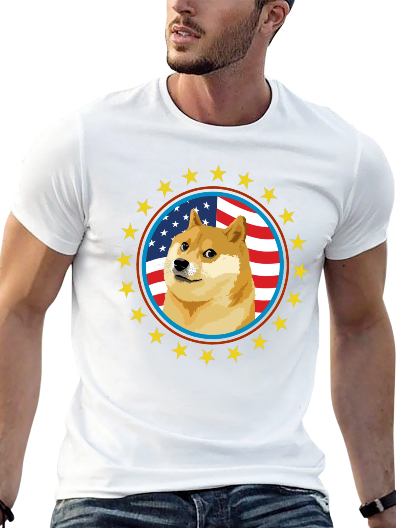Doge Meme American Flag T-Shirt