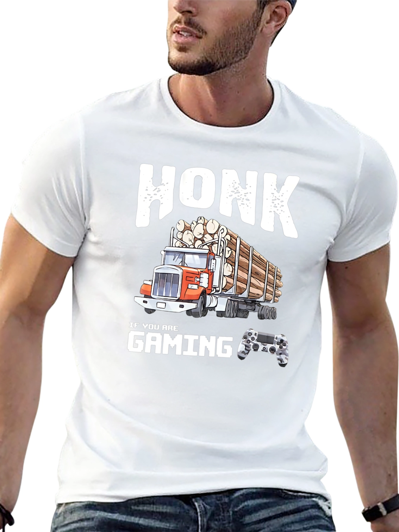 Honk If You Are Gaming Funny Trucker T-Shirt