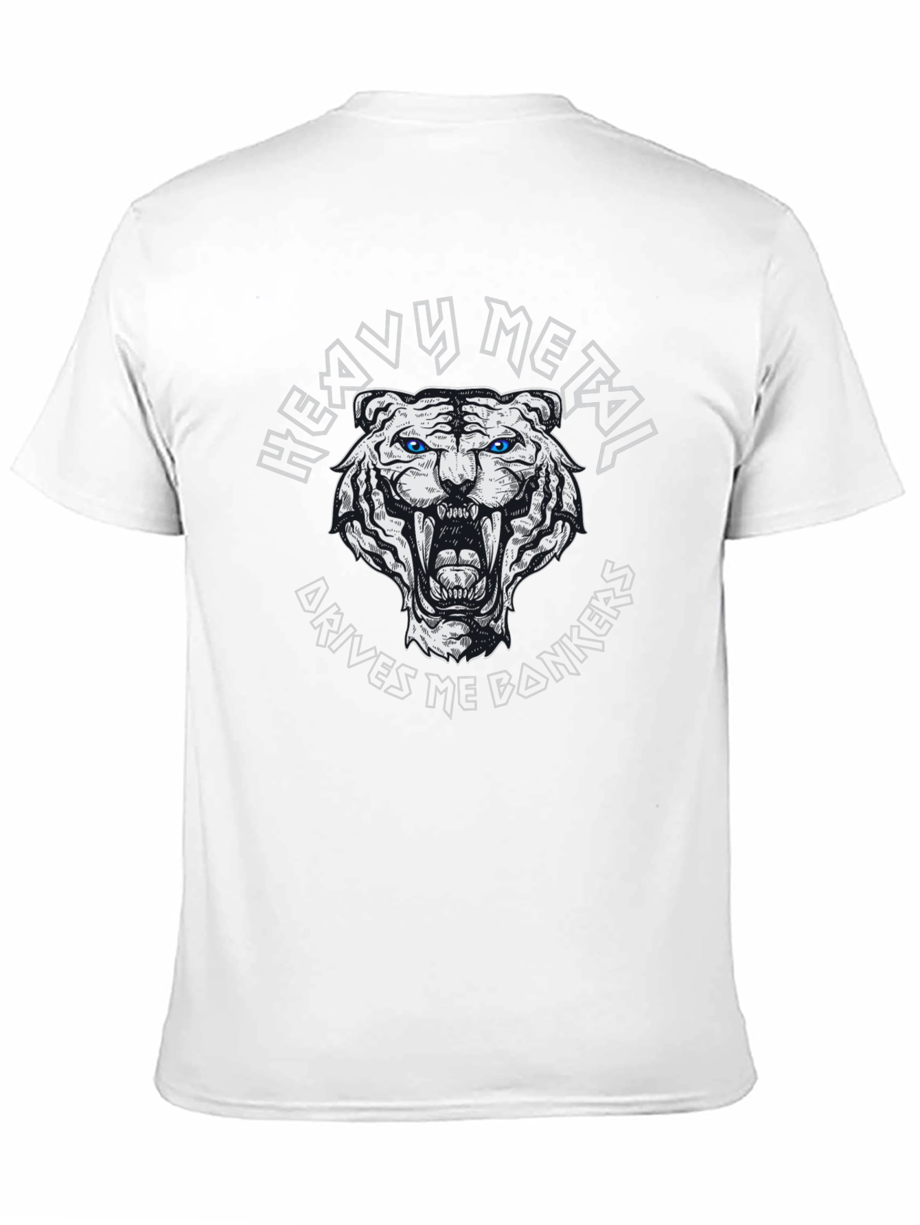 Heavy Metal Tiger Graphic Black T-Shirt