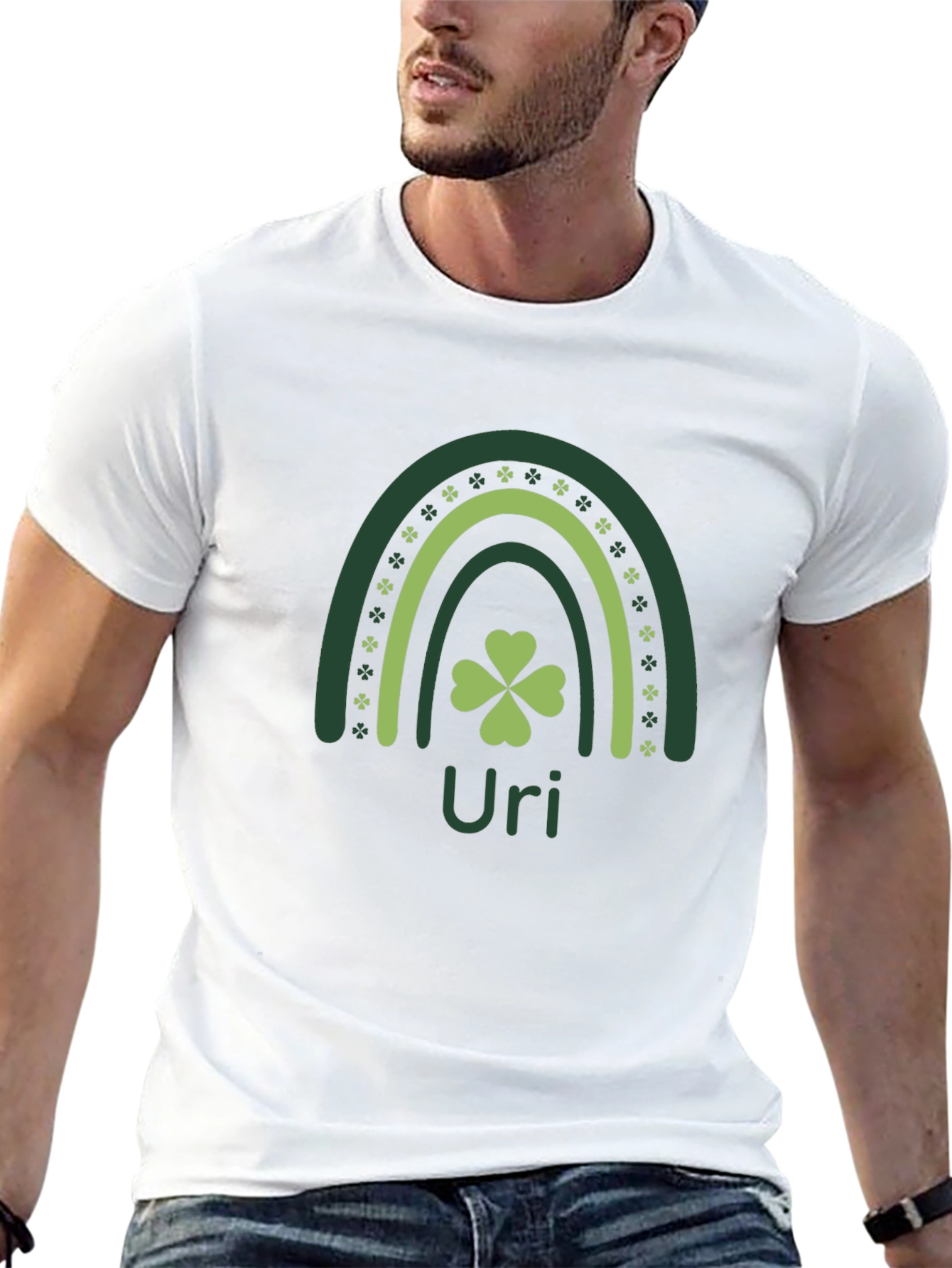 St. Patricks Day Rainbow Clover Personalized T-Shirt