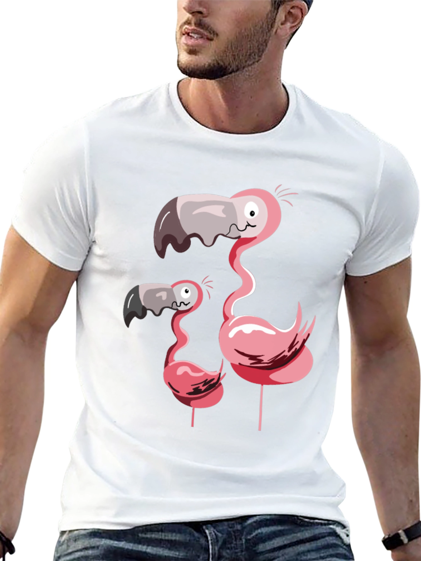 Funny Flamingo Family Graphic T-Shirt