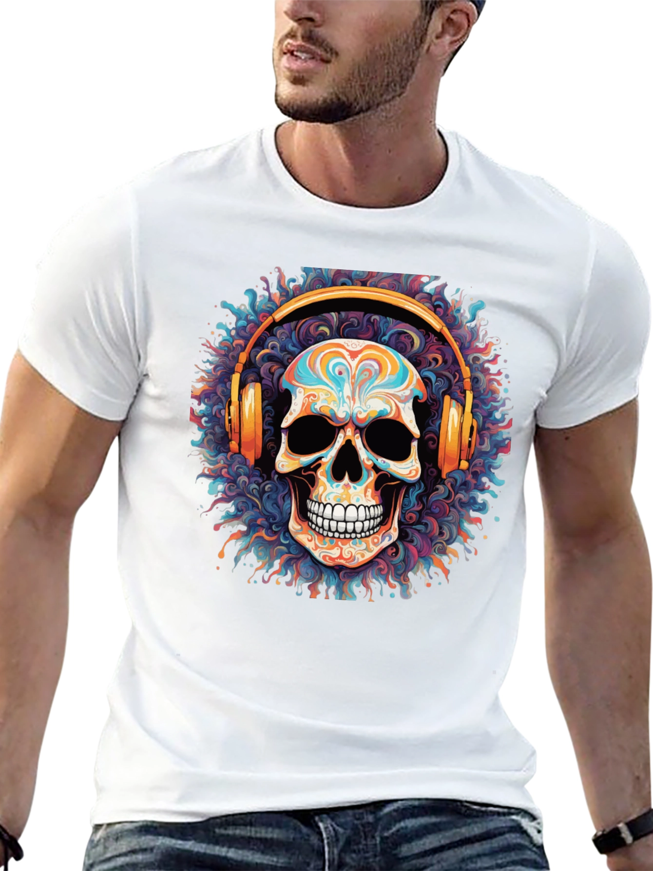 Skull Headphones Graphic Tee