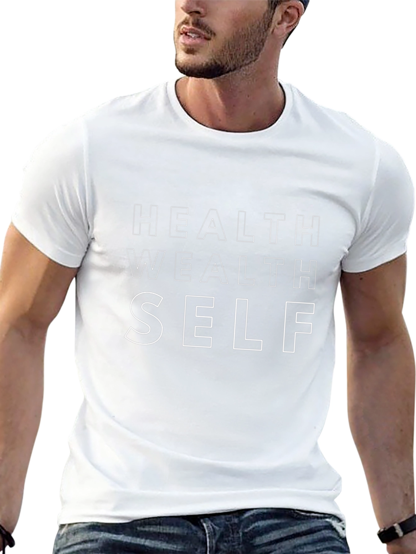 Health Wealth Self Black Graphic Tee