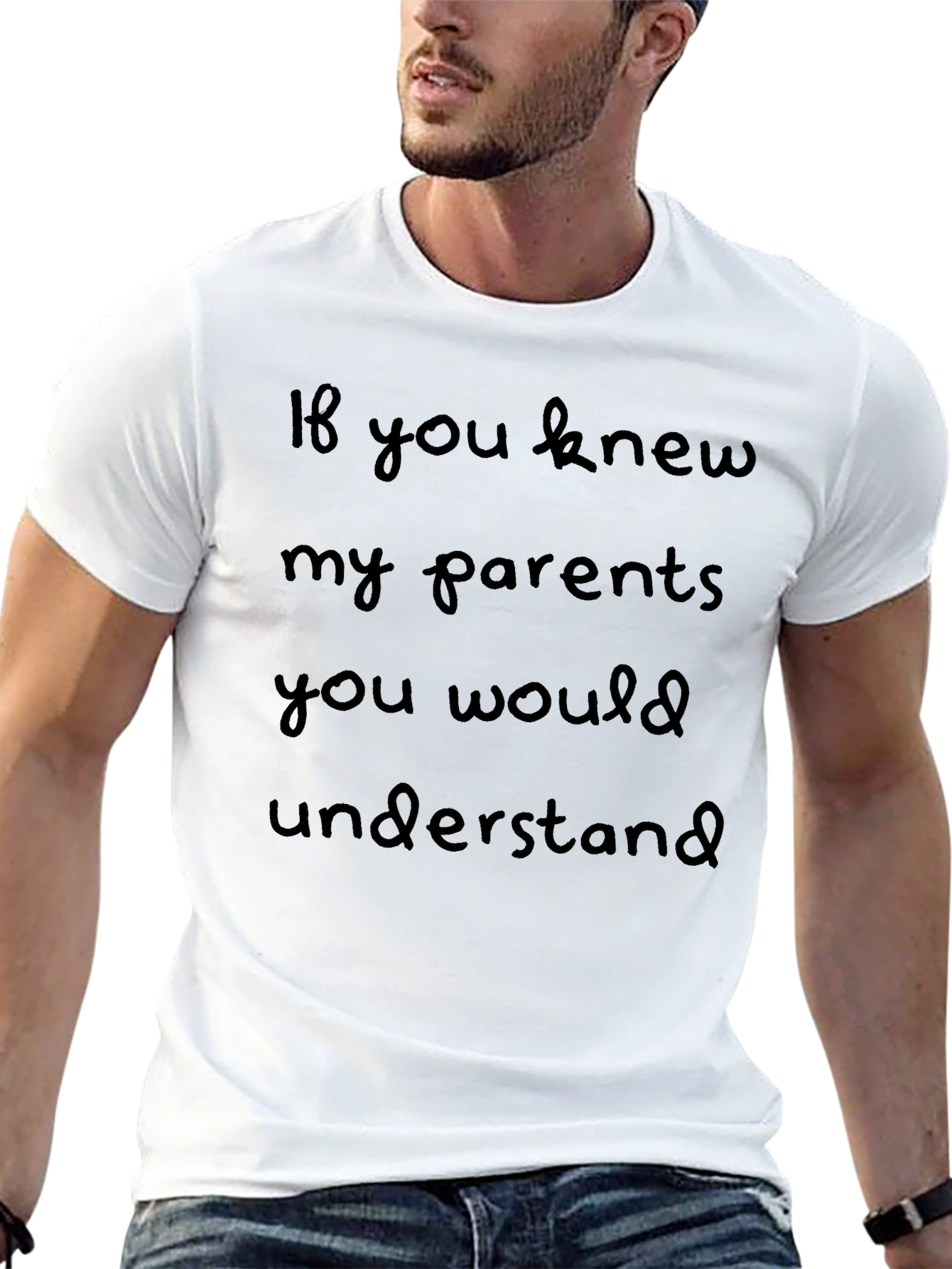 Humorous If You Knew My Parents Black T-Shirt
