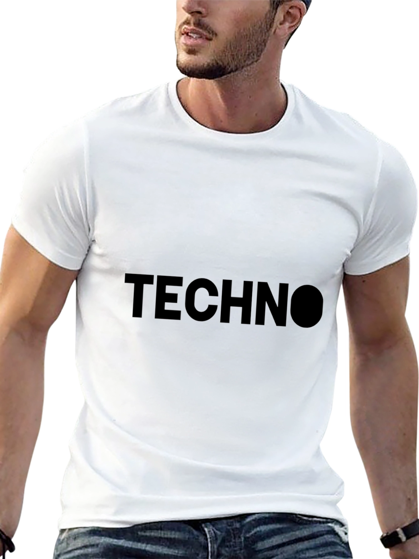 Techno Black T-Shirt - Modern Minimalist Style