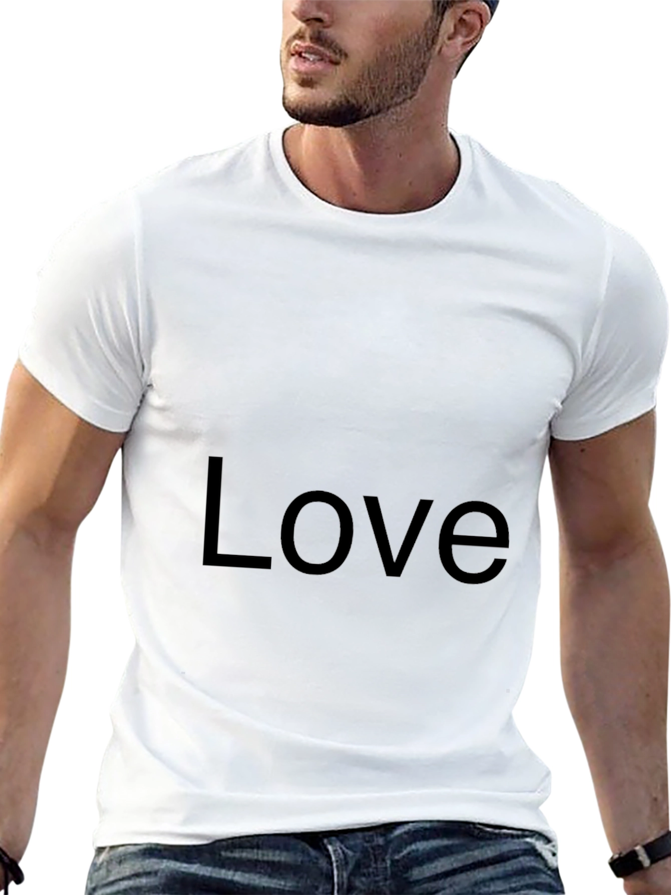 Love Graphic Black Tee - Soft Cotton Casual Wear