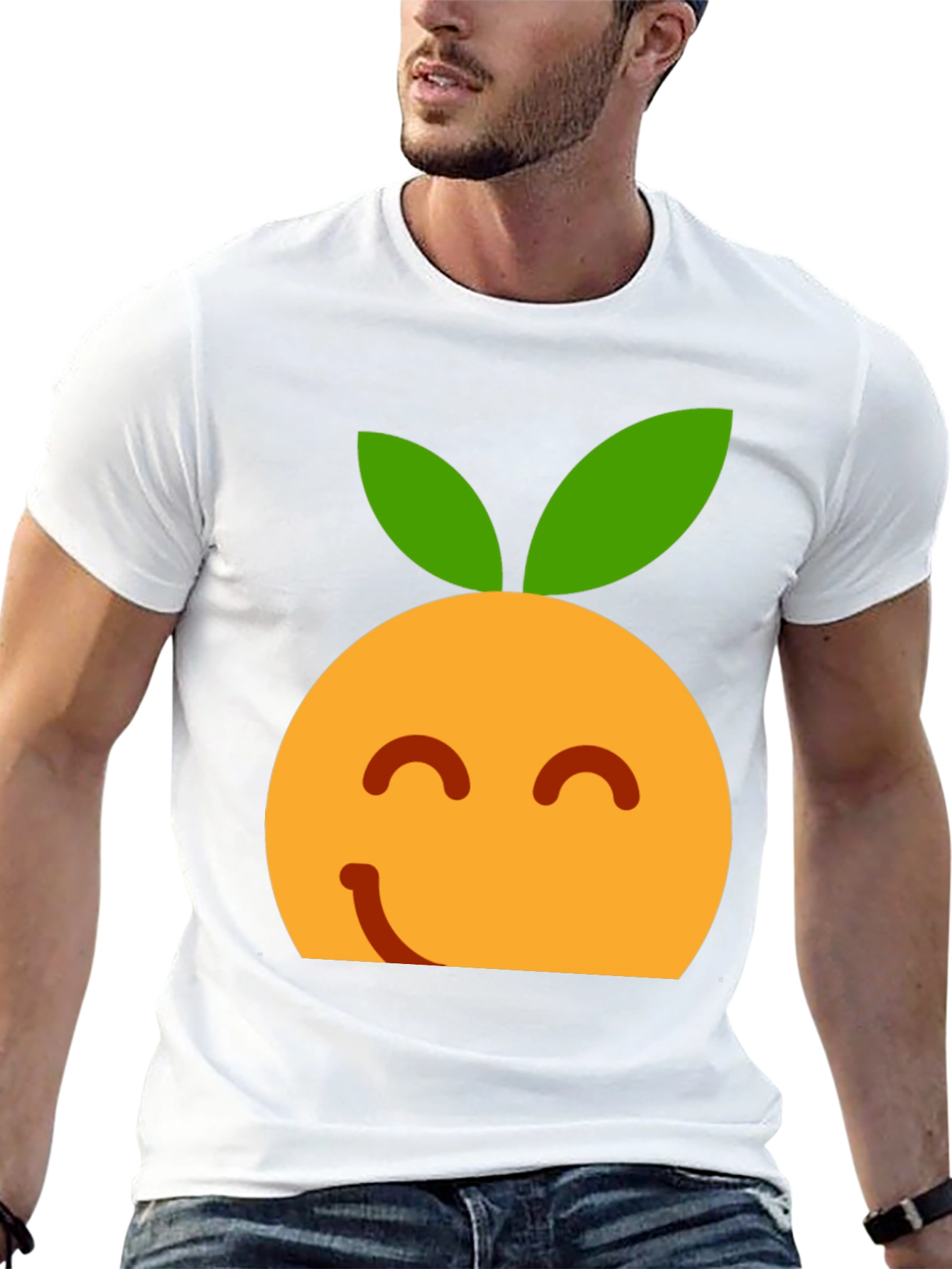 Orange Emoji T-Shirt - Happy Fruit Tee