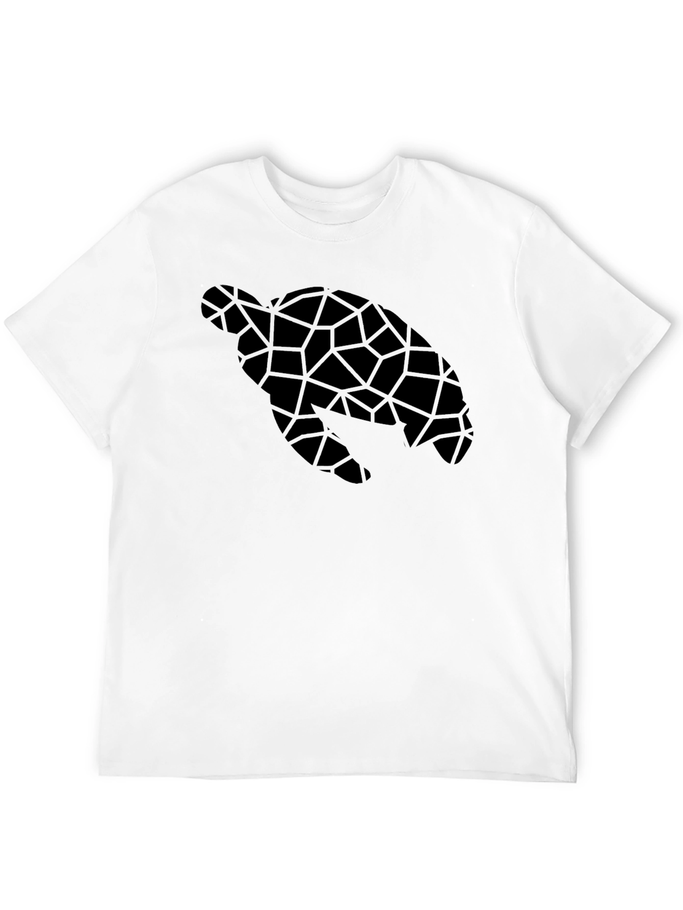 Geometric Sea Turtle Black T-Shirt