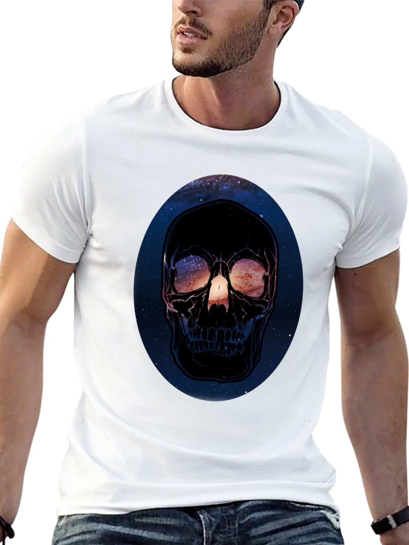 Cosmic Skull Graphic Black T-Shirt