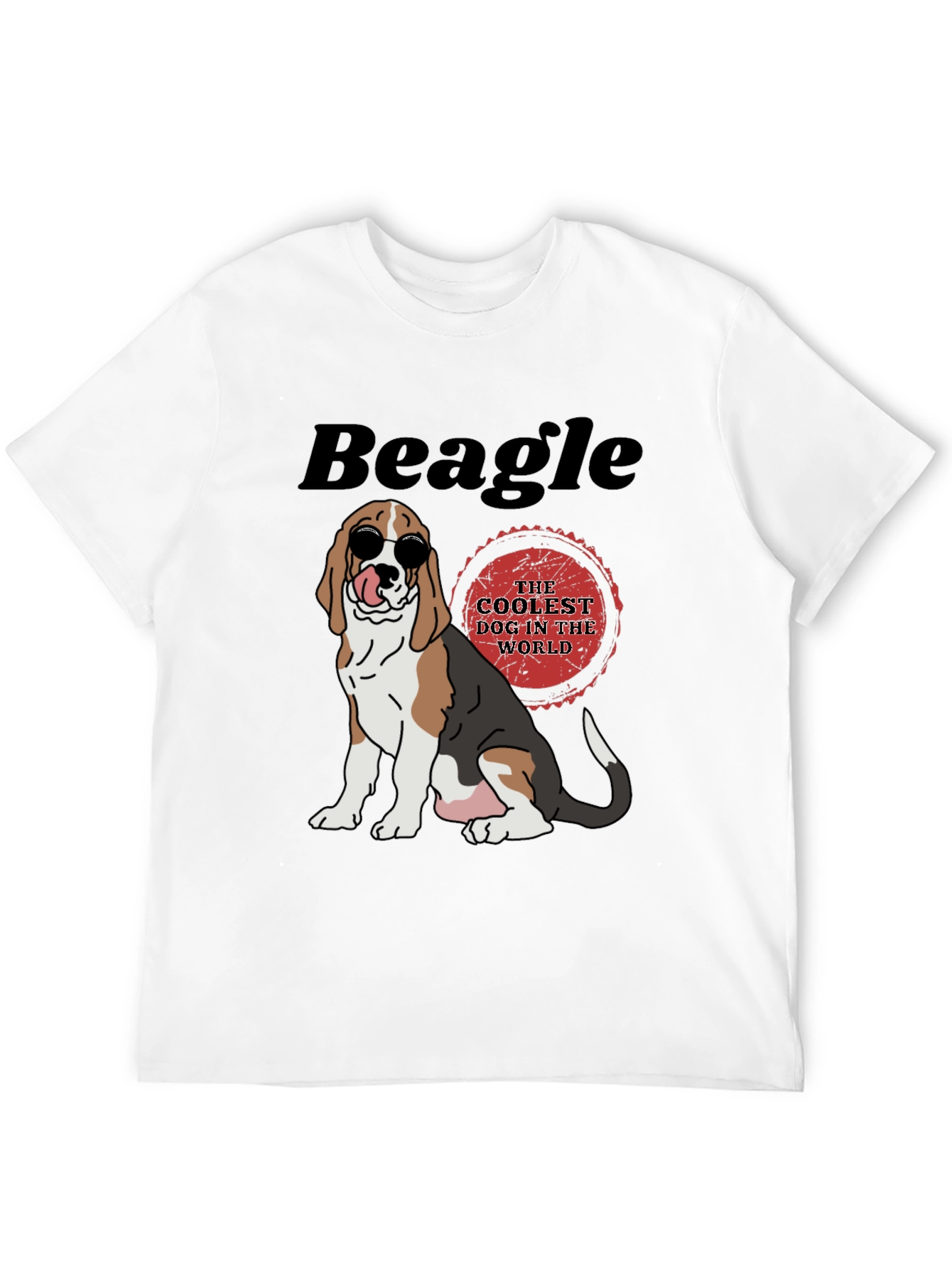 Cool Beagle Dog Graphic Tee - Black