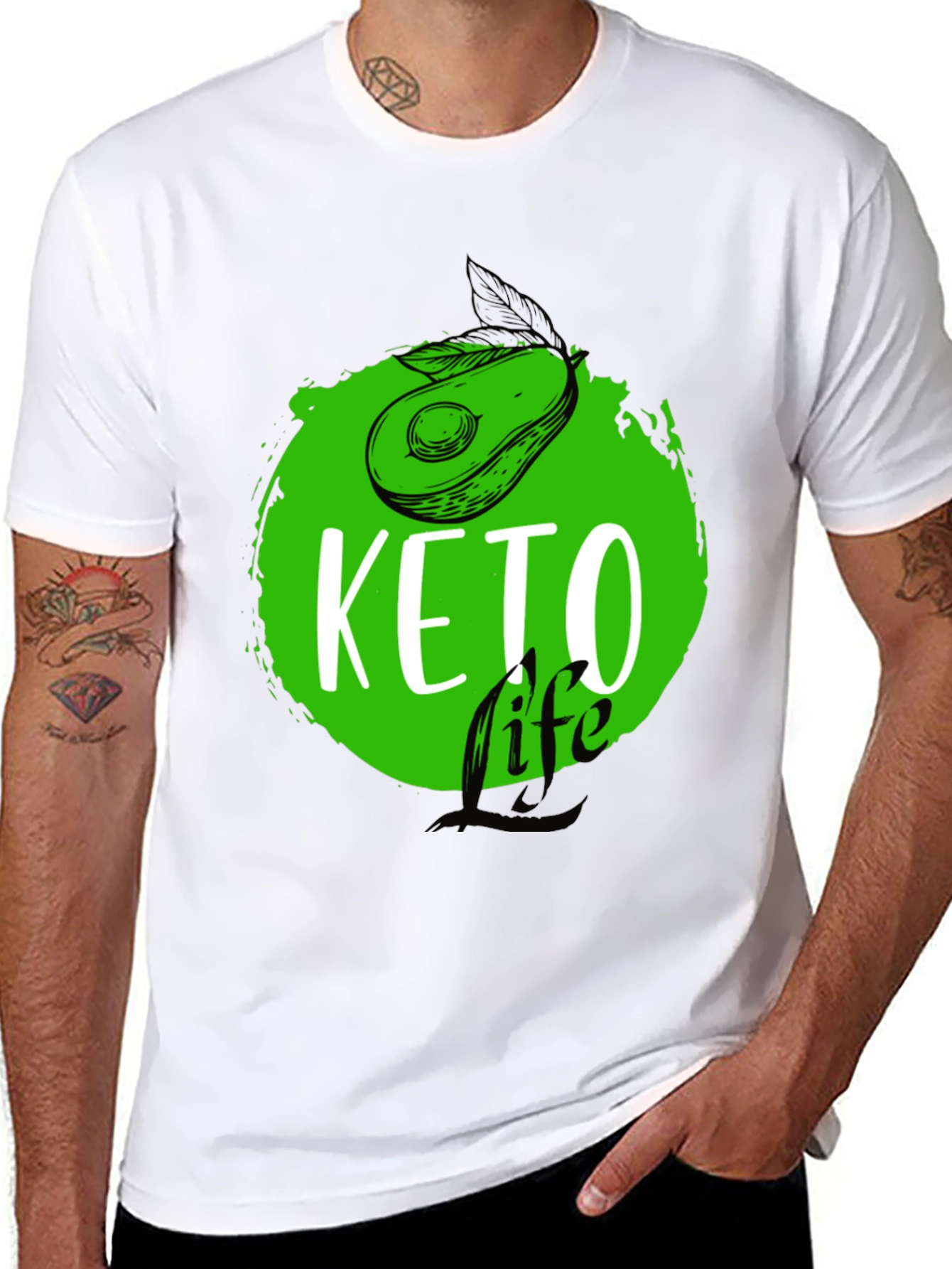 Keto Life Avocado Graphic T-Shirt - Black