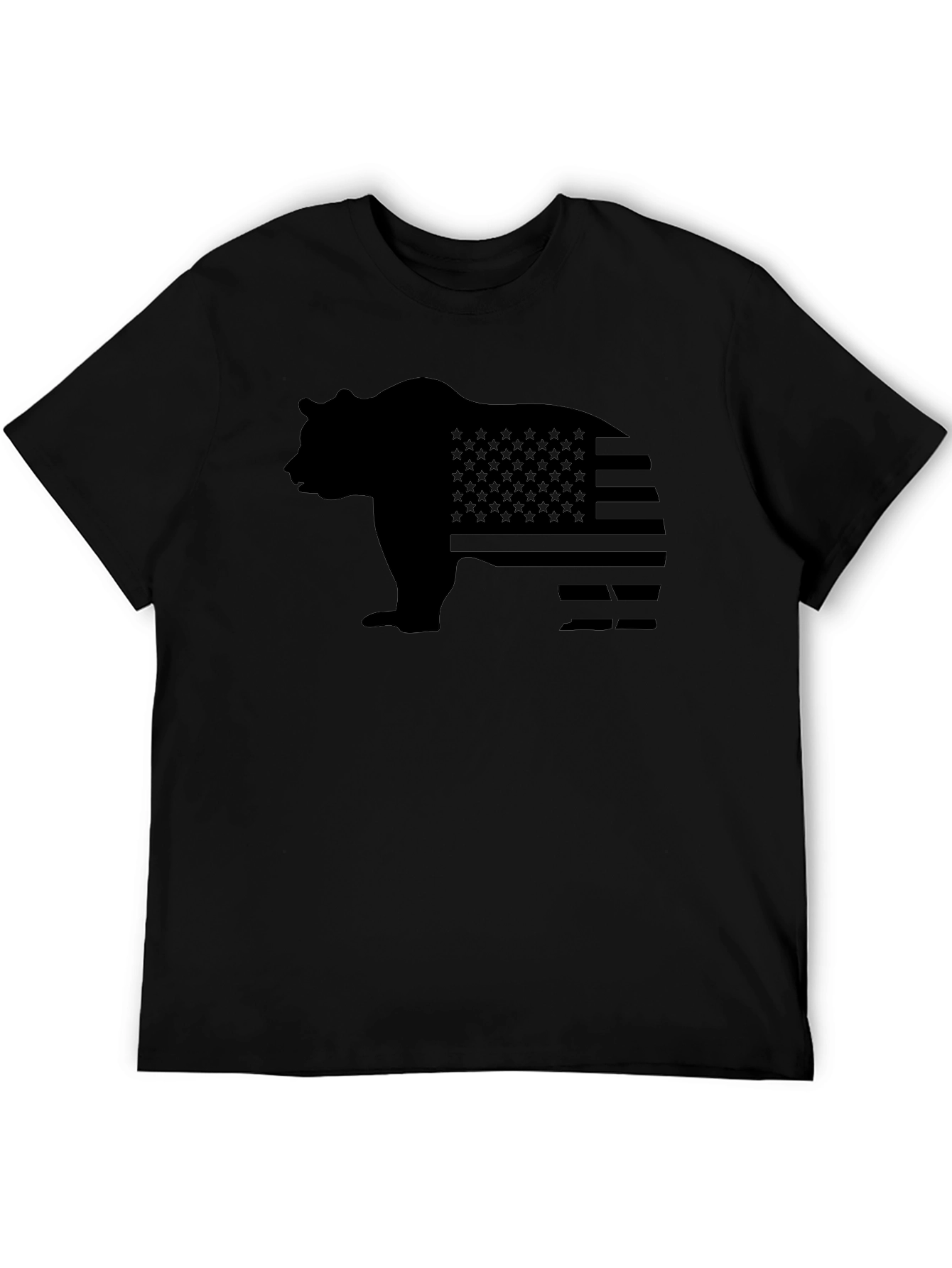 American Bear Silhouette T-Shirt - Patriotic Design