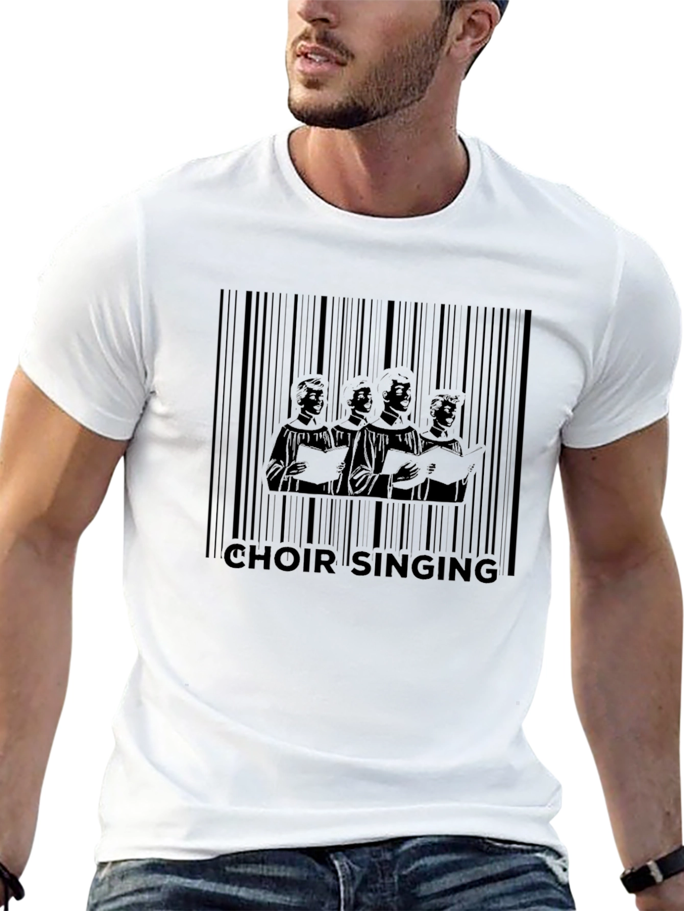 Choir Singing Barcode Graphic Tee