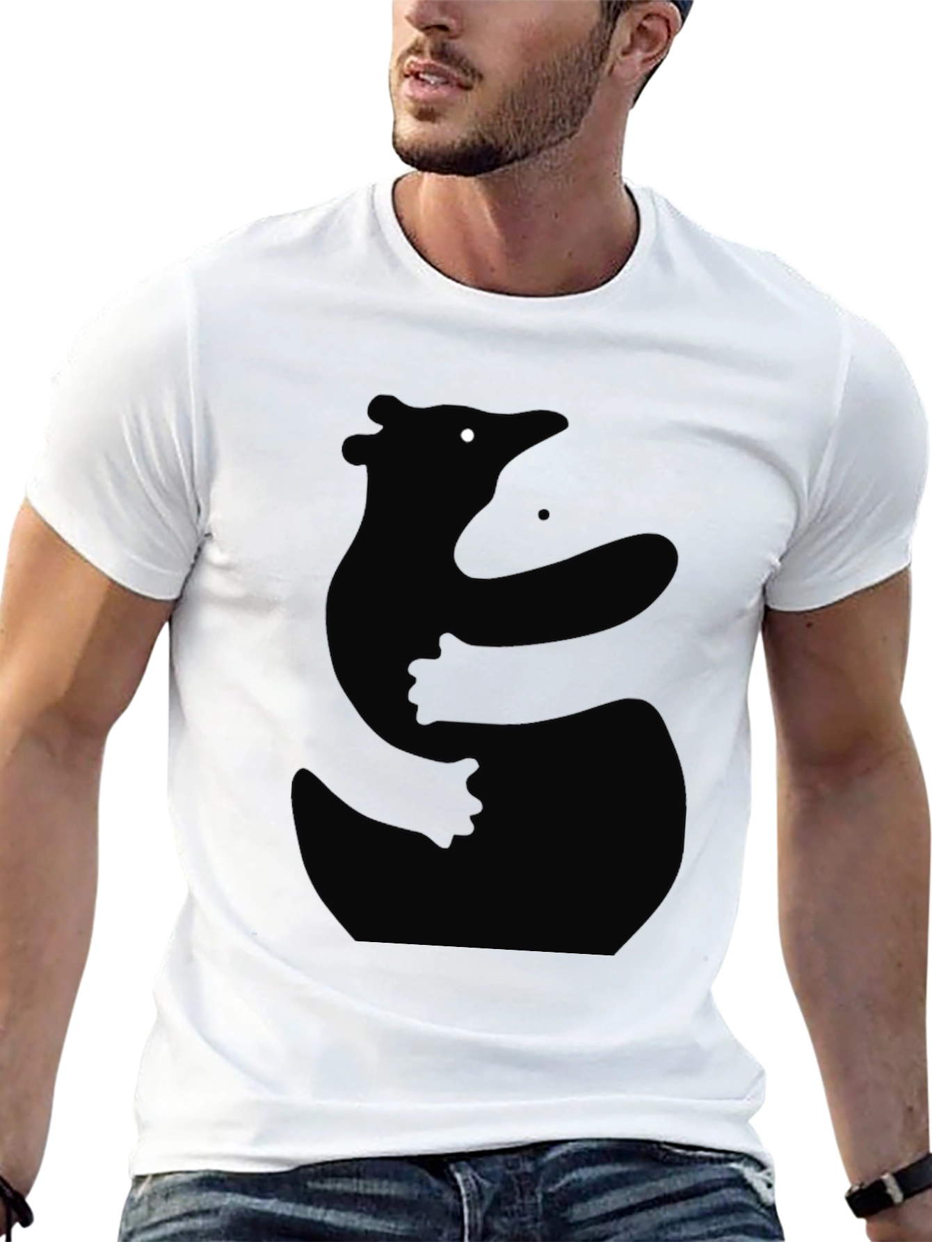 Bear Hug Silhouette Black T-Shirt