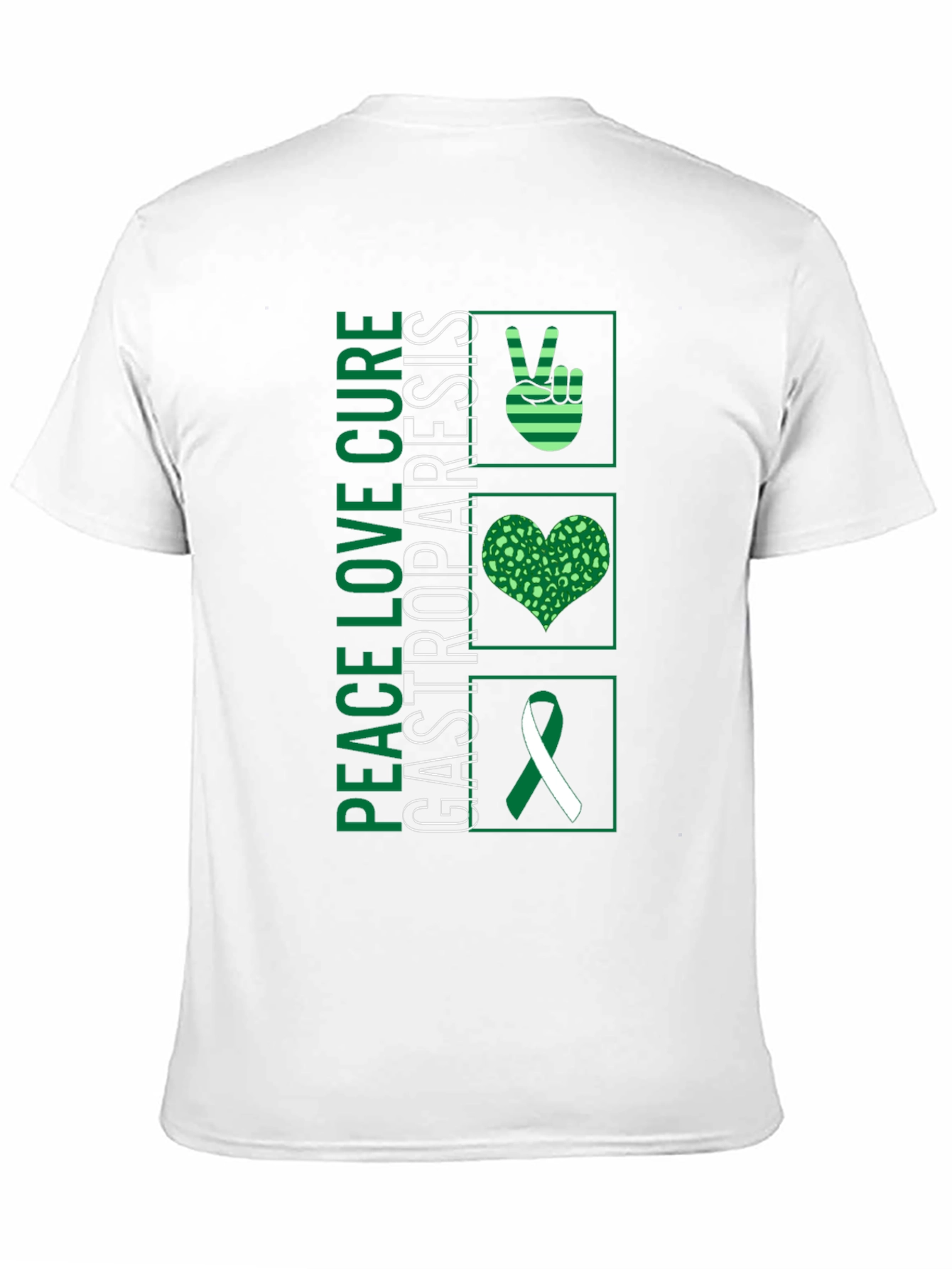 Gastroparesis Awareness T-Shirt: Peace Love Cure