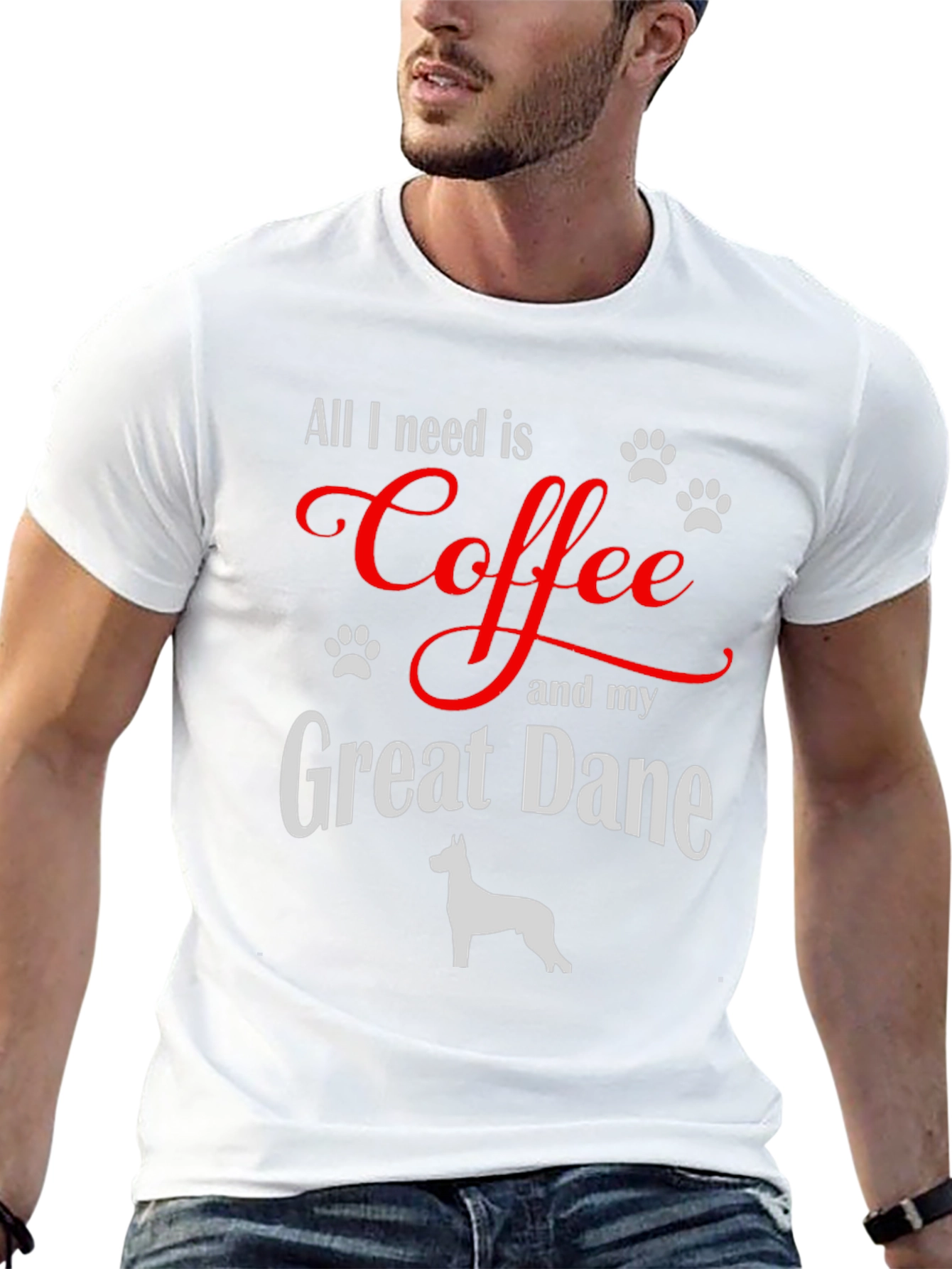 Coffee & Great Dane T-Shirt Dog Lover Tee