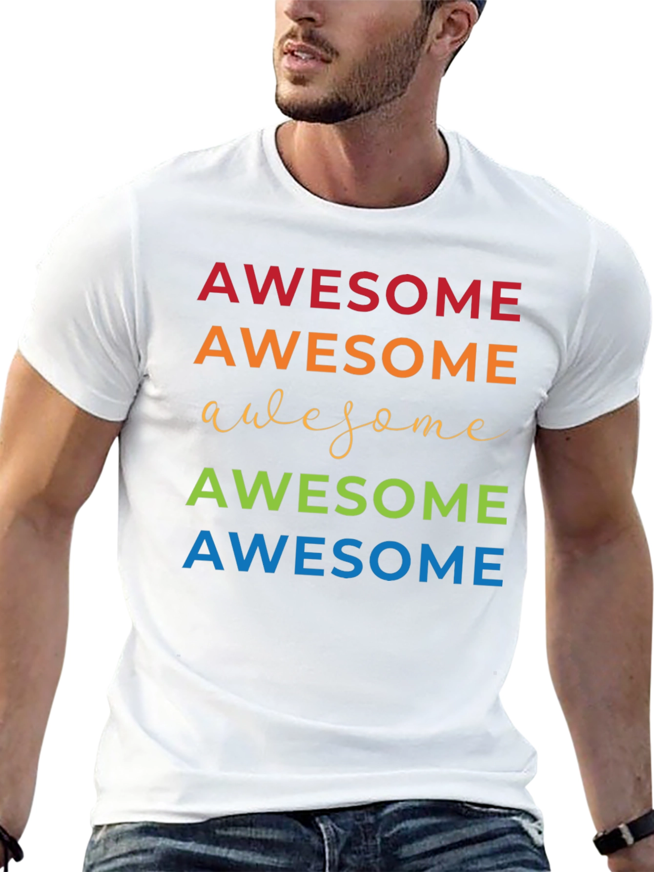 Awesome Graphic Tee - Stylish Mens Black T-Shirt