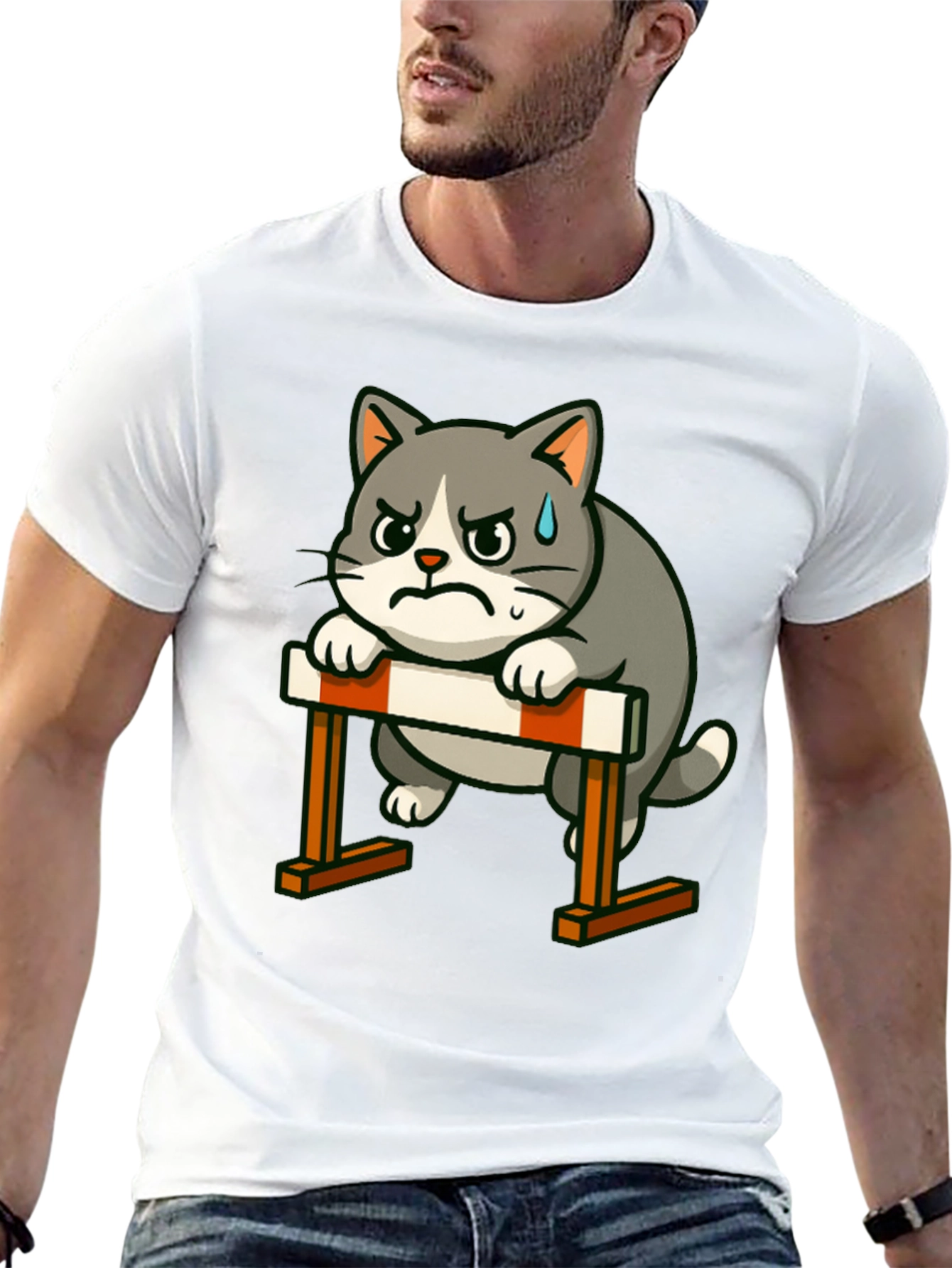 Cat Hurdler Graphic T-Shirt