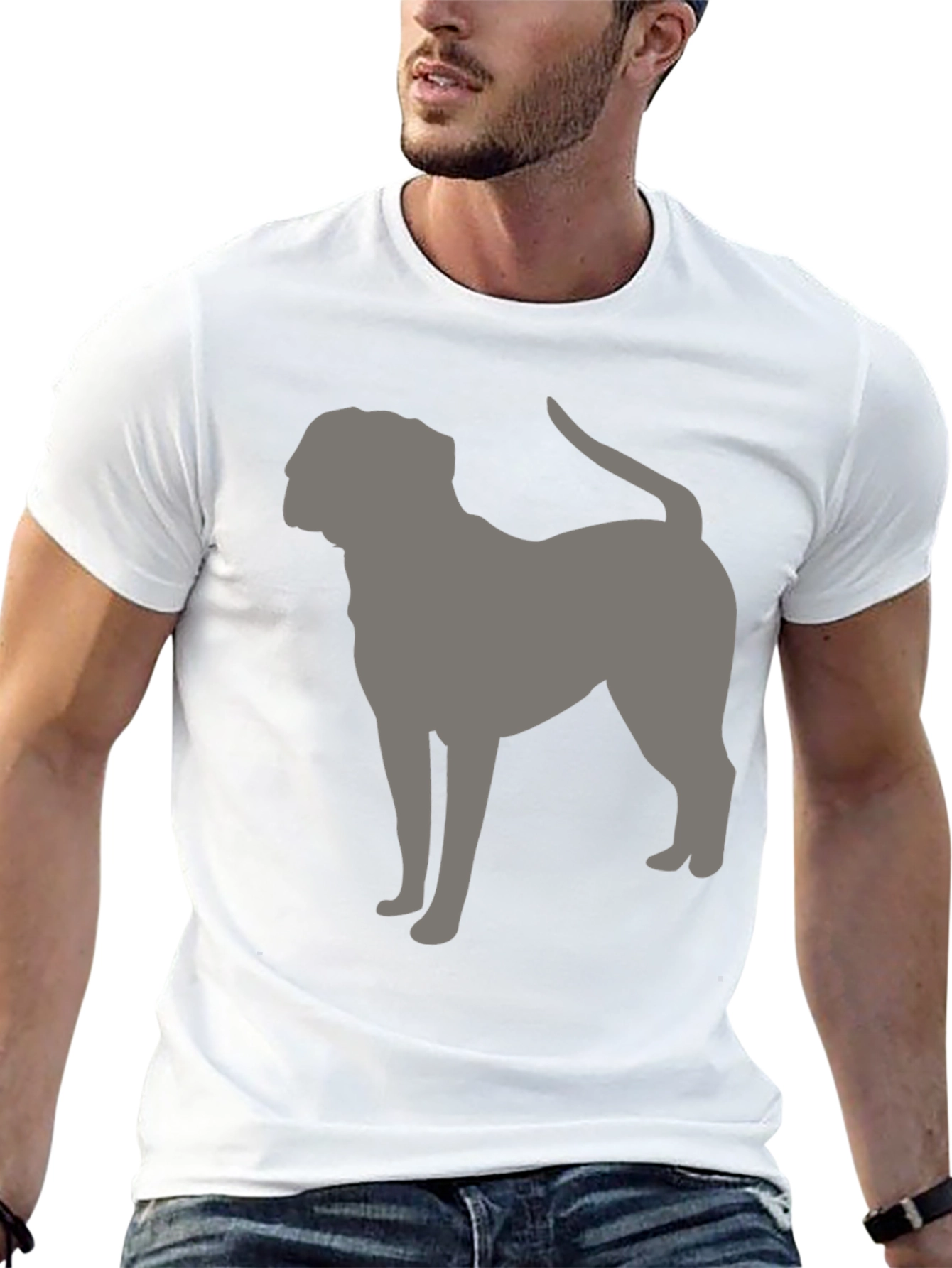 Dog Silhouette Graphic Tee - Modern Casual Style