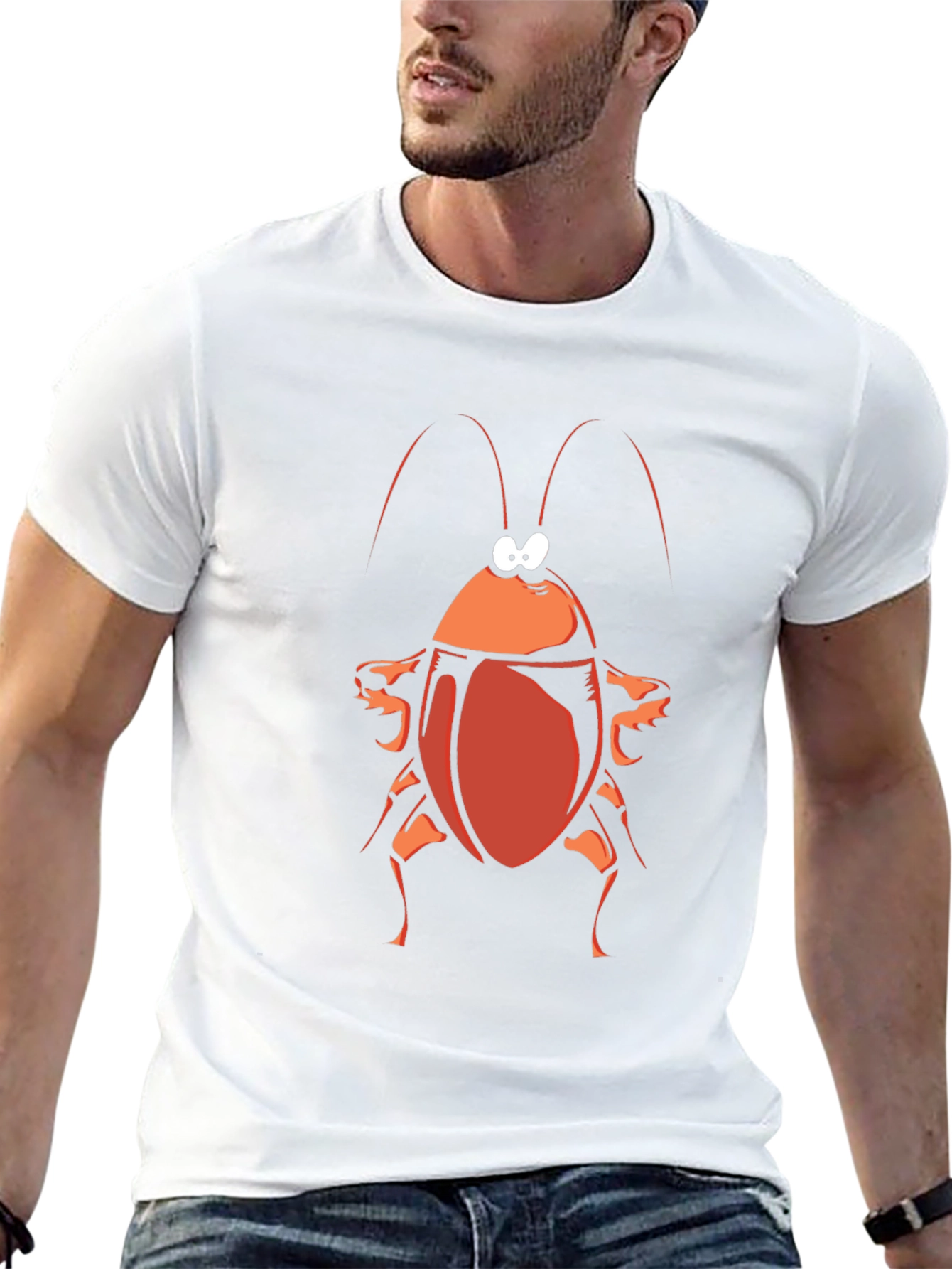 Cartoon Cockroach Graphic Tee - Black