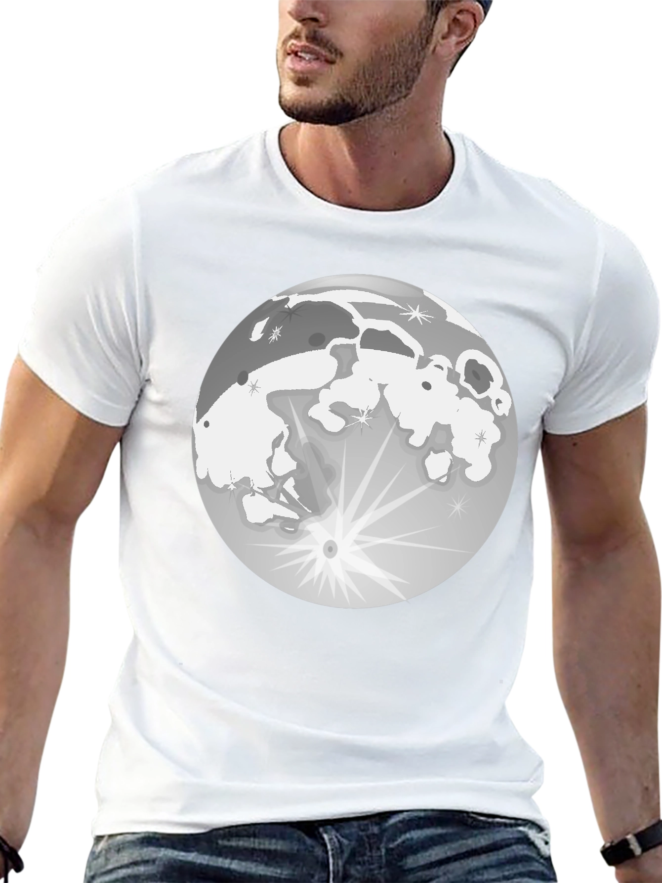 Lunar Eclipse Graphic T-Shirt - Black Cotton
