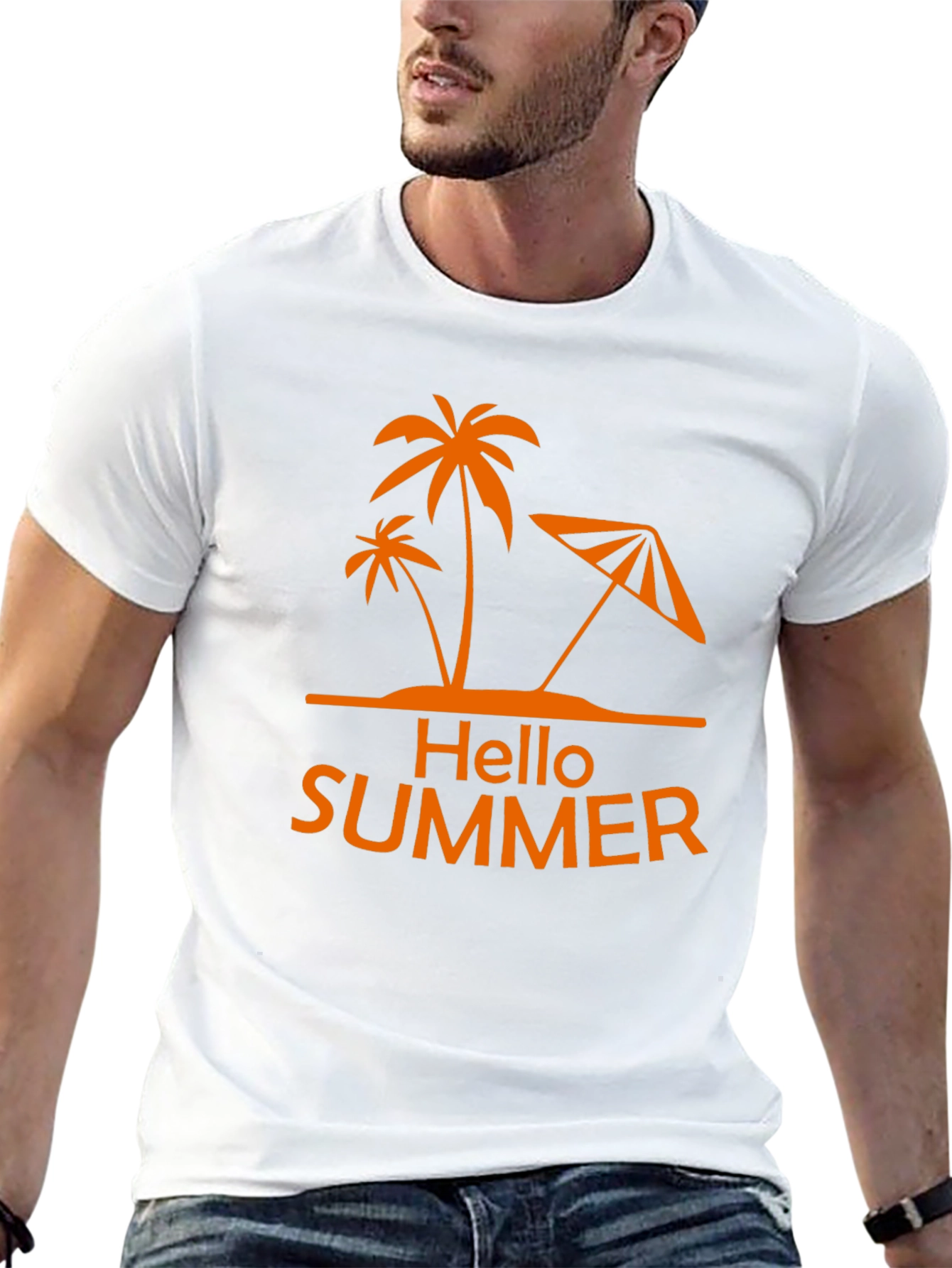 Hello Summer Palm Tree Graphic Tee