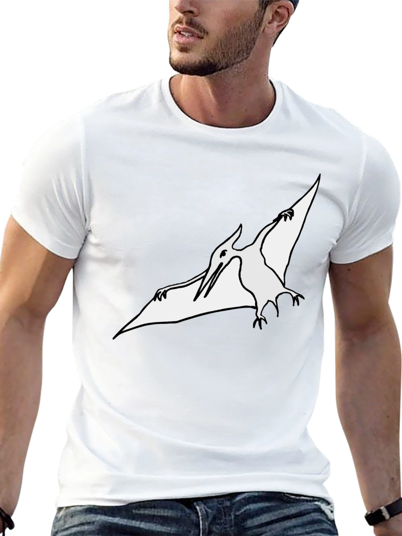 Pterodactyl Graphic Tee - Black Cotton T-Shirt
