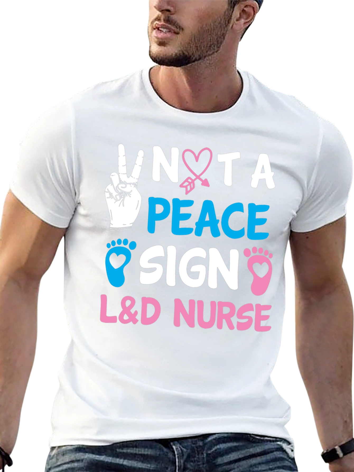 L&D Nurse - Peace Sign Graphic Tee