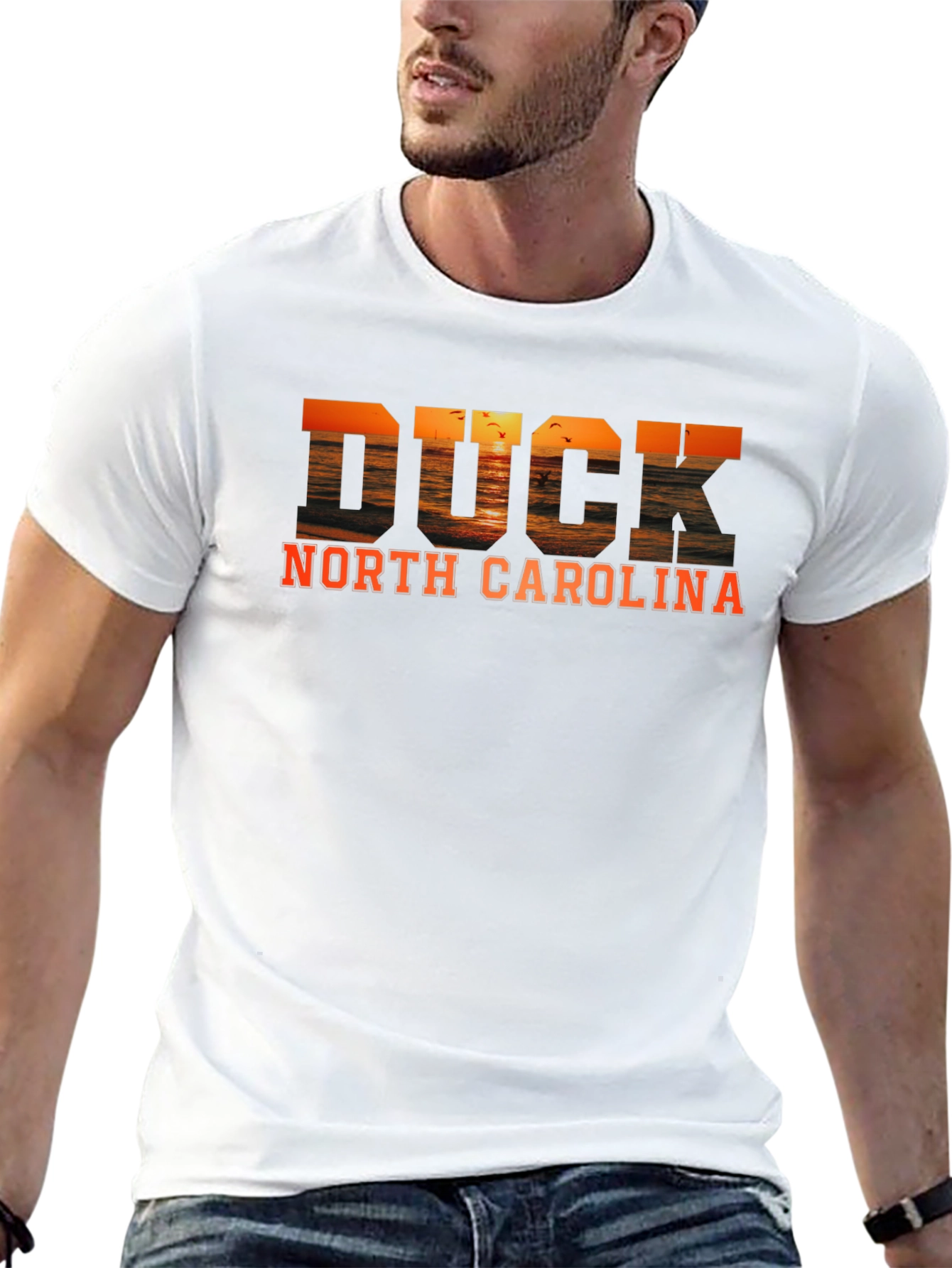 Duck North Carolina Sunset Graphic T-Shirt