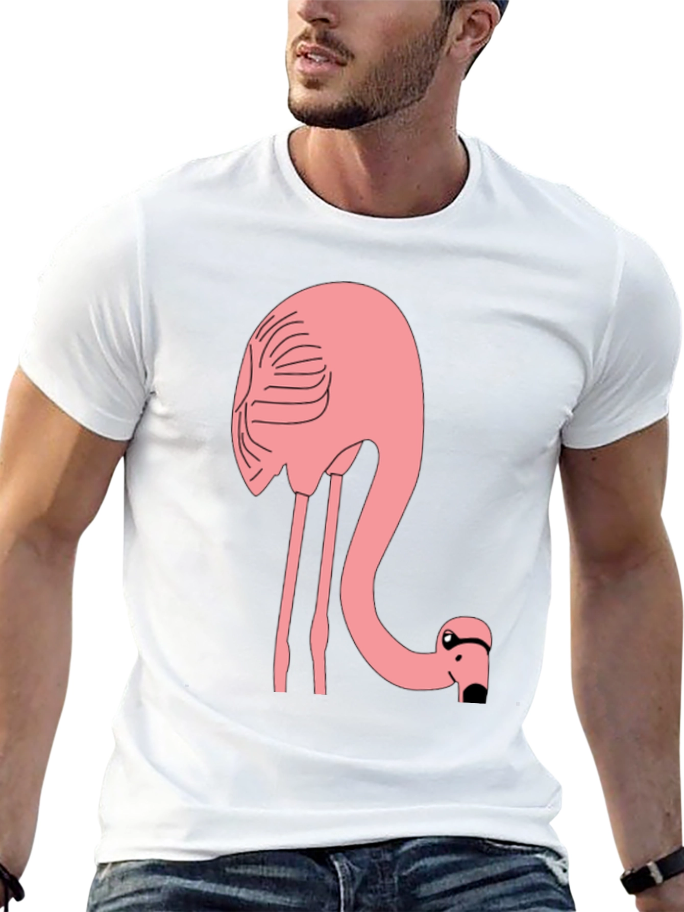 Flamingo T-Shirt - Black Cotton Tee