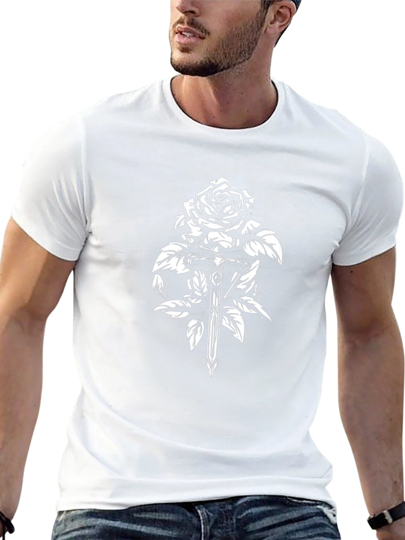 Rose & Sword Graphic Black T-Shirt