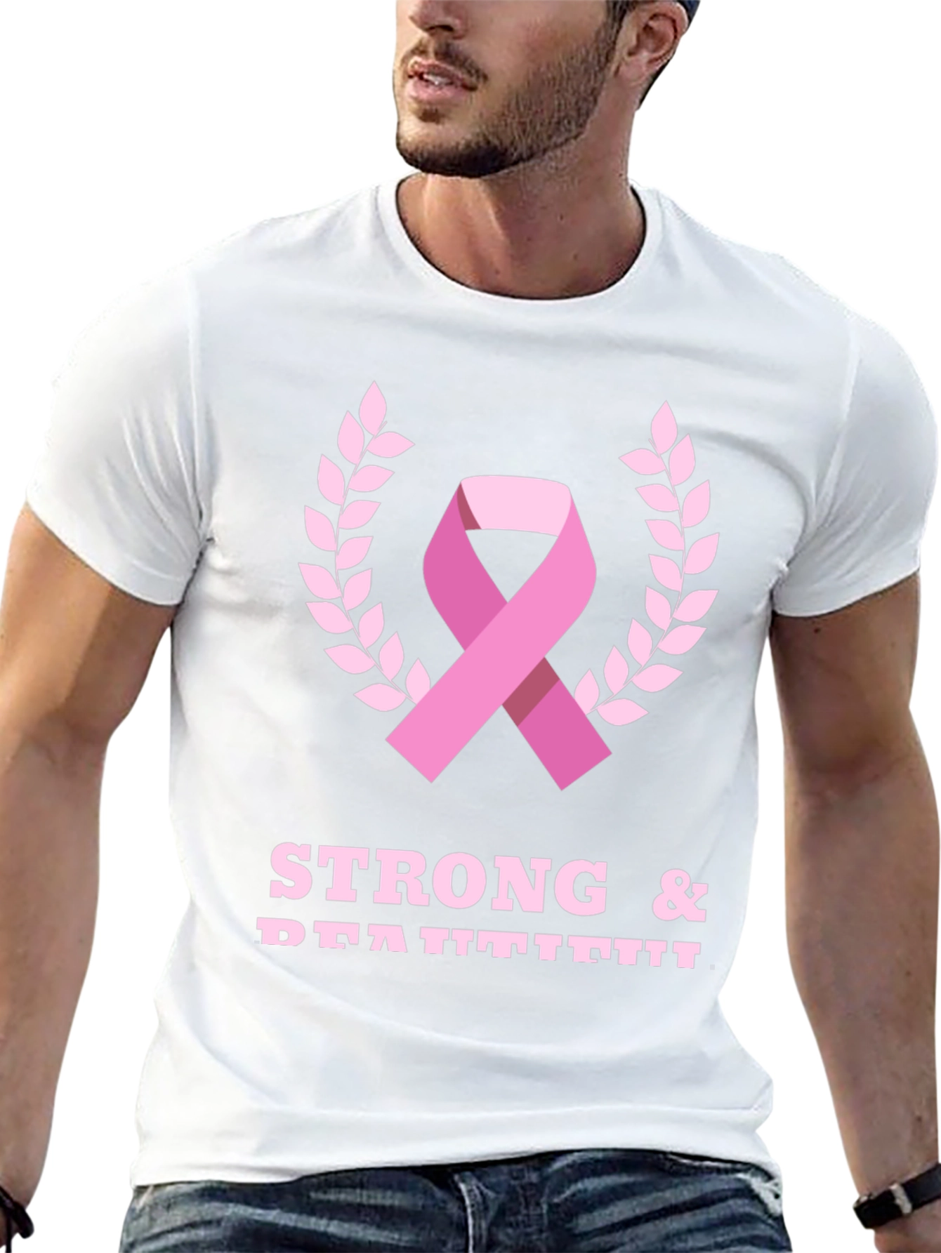 Strong & Beautiful Breast Cancer Awareness Ribbon T-Shirt