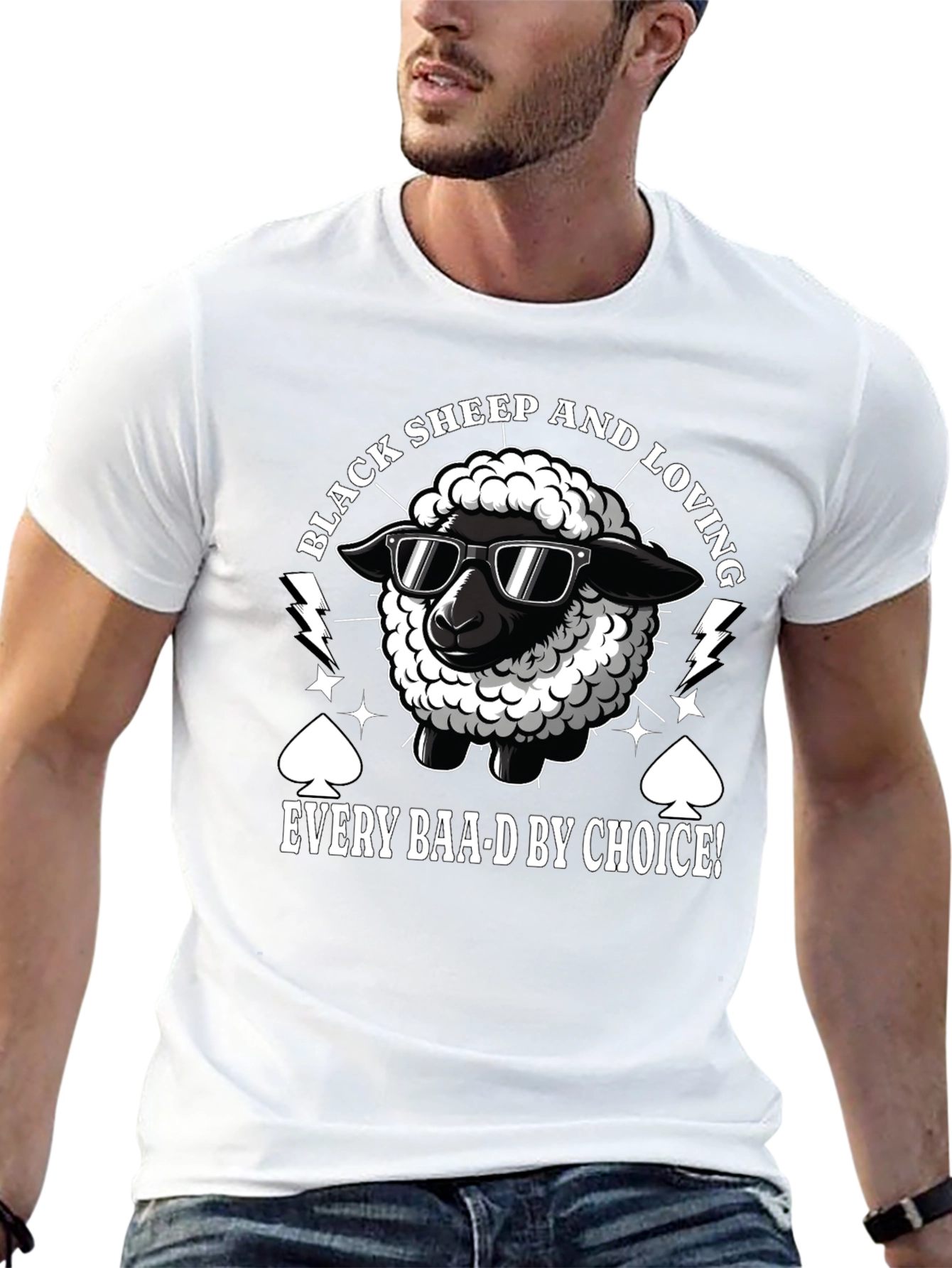 Black Sheep Loving Funny Graphic T-Shirt