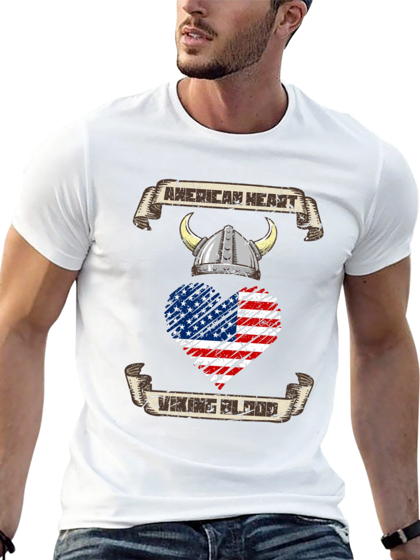 American Heart Viking Blood Graphic T-Shirt