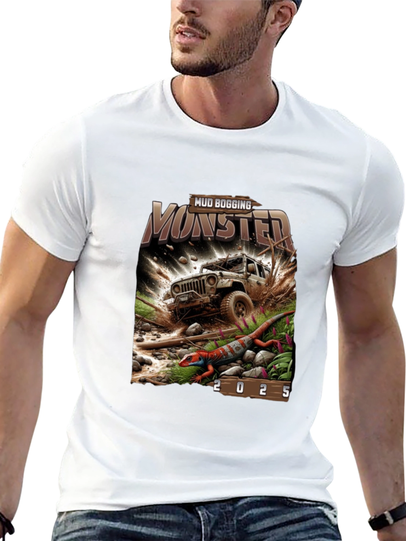Mud Bogging Monster 2025 Black T-Shirt