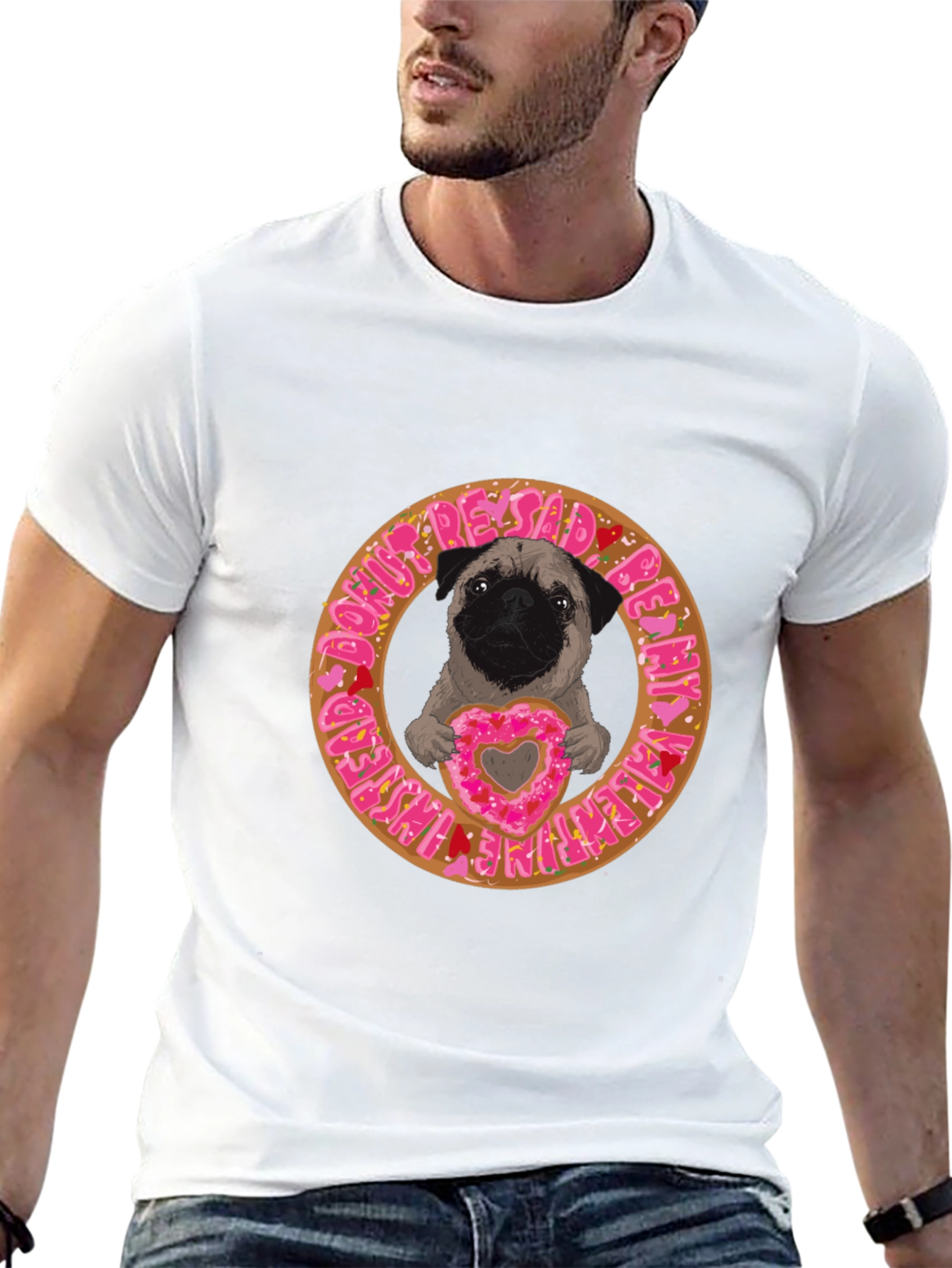 Pug Donut Valentines Day T-Shirt