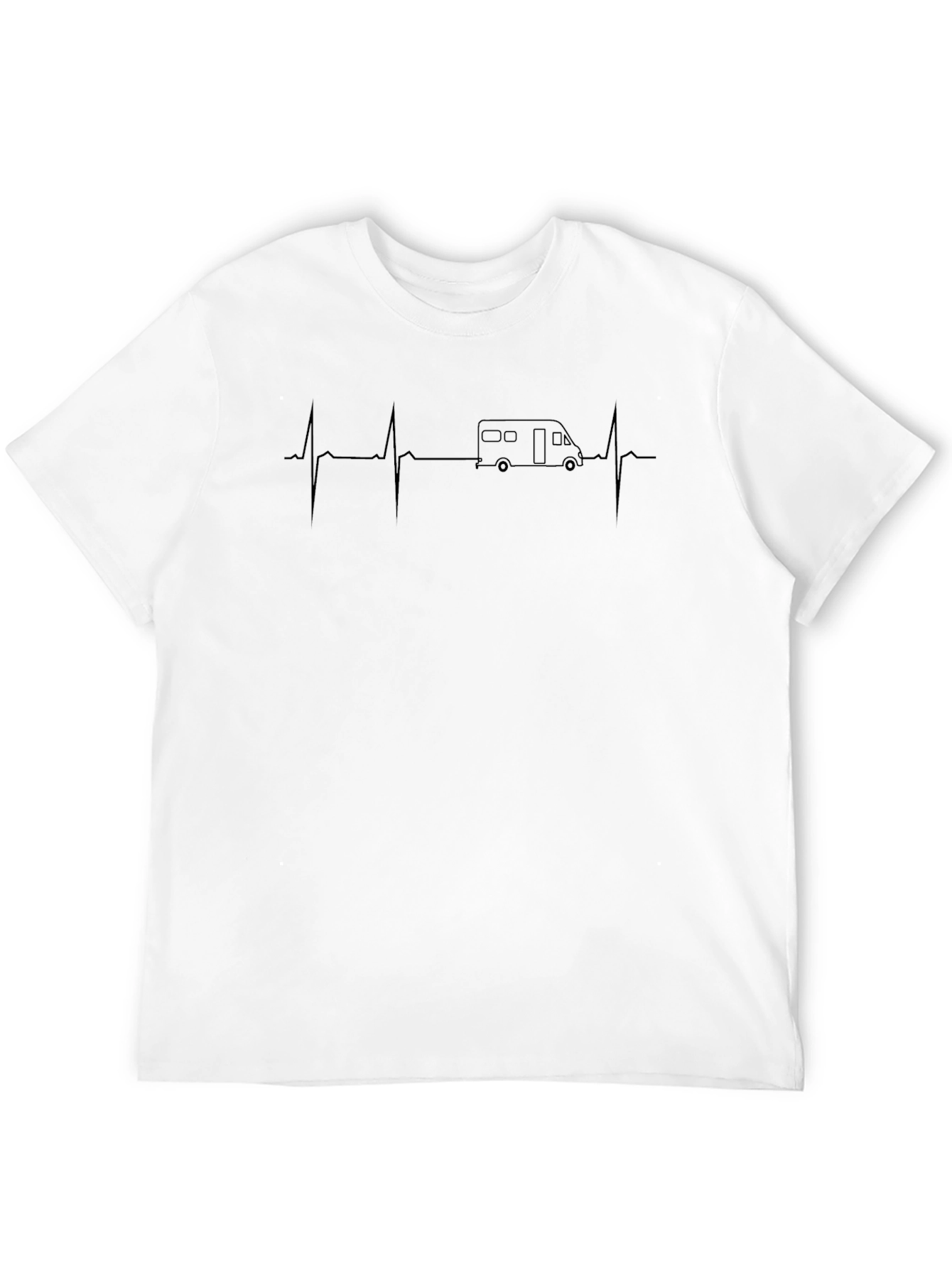 Campervan Heartbeat T-Shirt - Black Graphic Tee