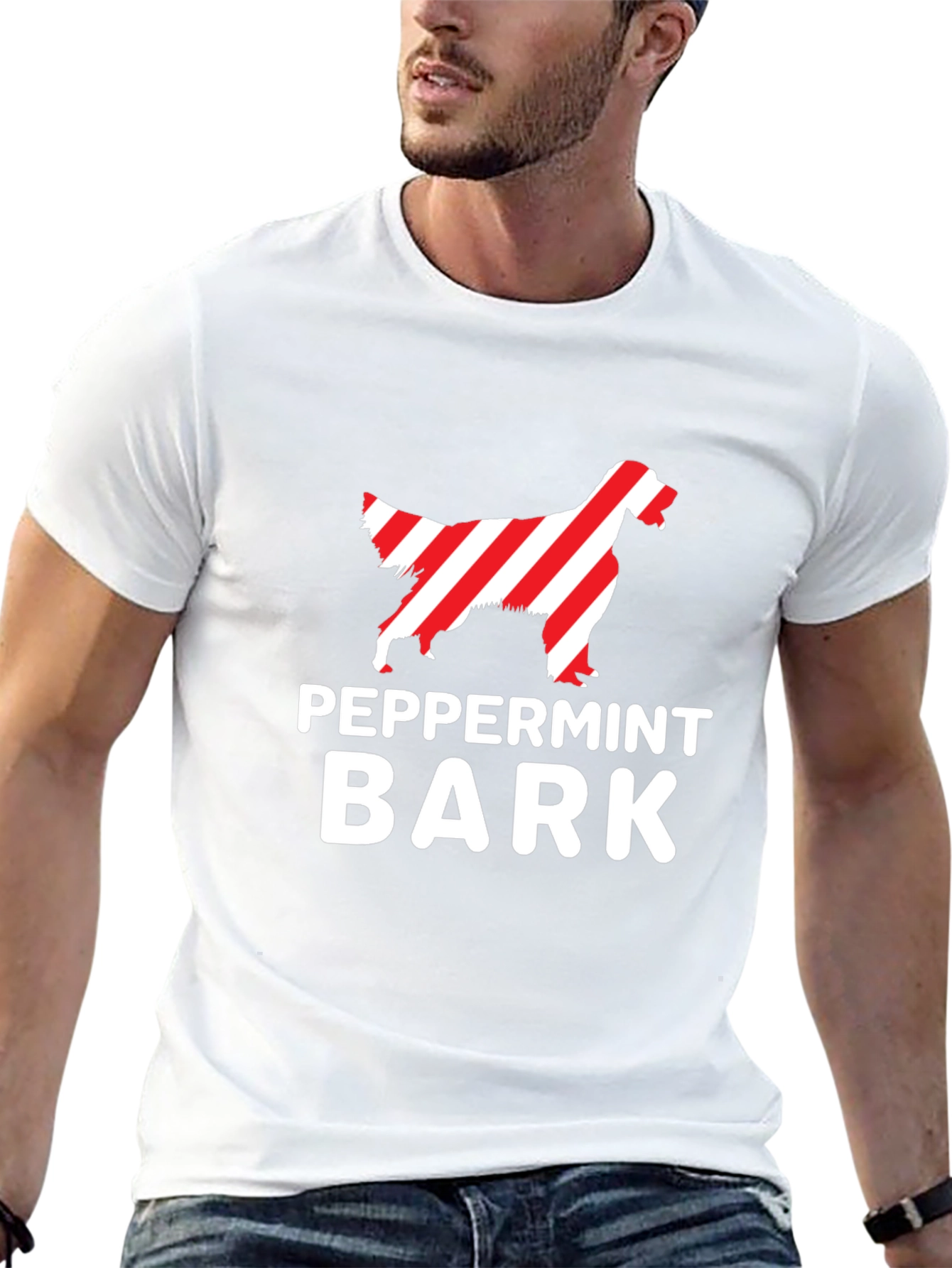 Peppermint Bark Dog T-Shirt - Holiday Novelty Tee