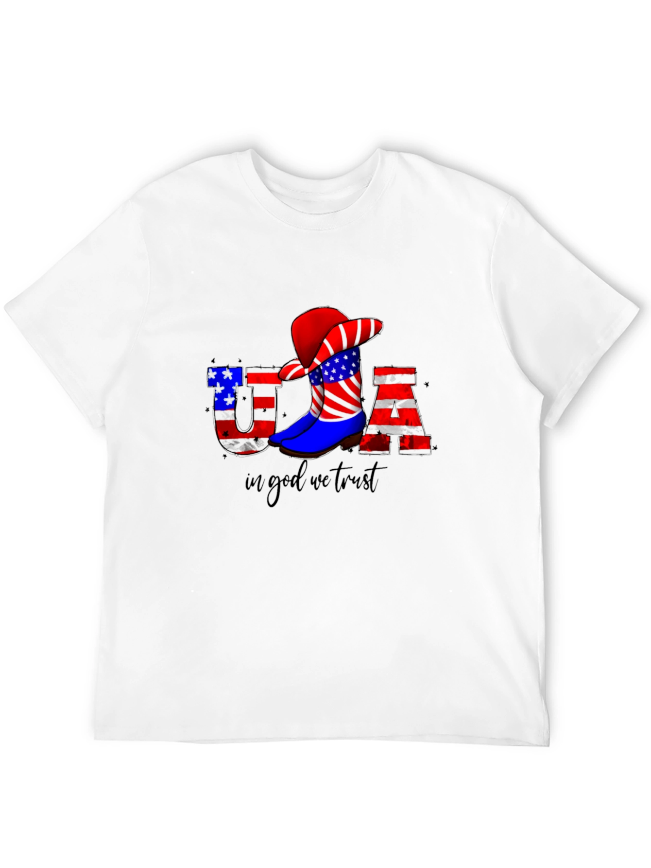 USA Patriotic Cowboy Boot T-Shirt